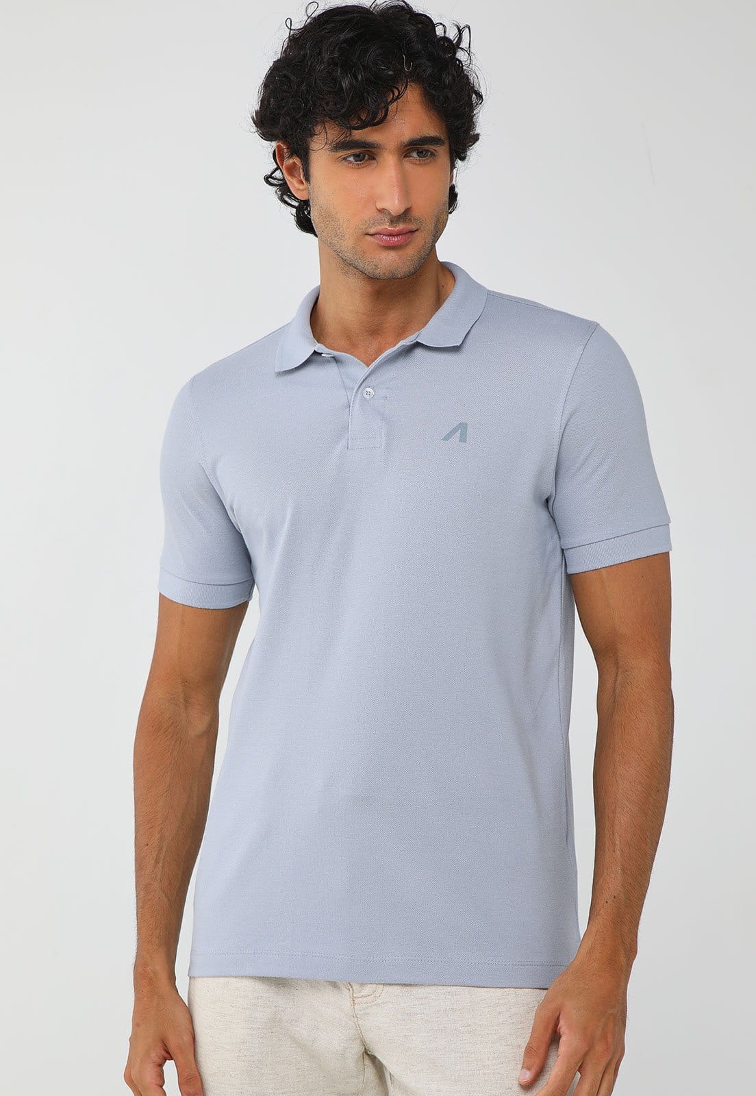 Vista principal Polo Masculina Aeropostale Logo Bordado Claro Aeropostale azul
