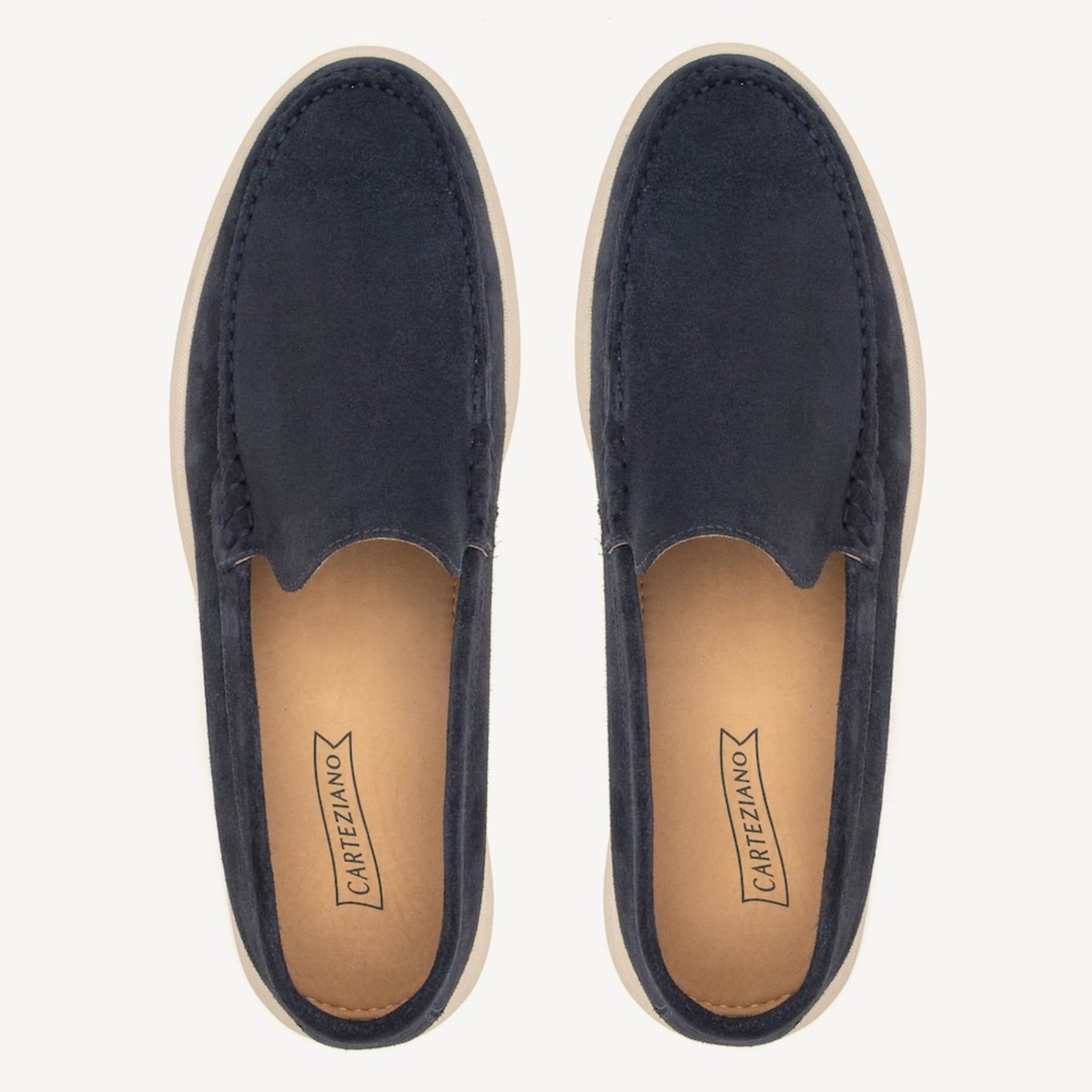 Vista 2 Loafer Masculino em Couro Sardine Marinho Carteziano azul marinho