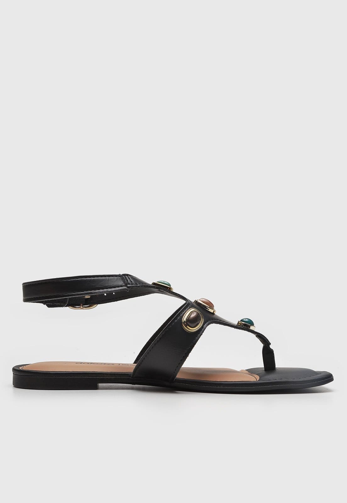 Vista 2 Rasteira Dakota Pedrarias Preta Dakota preto