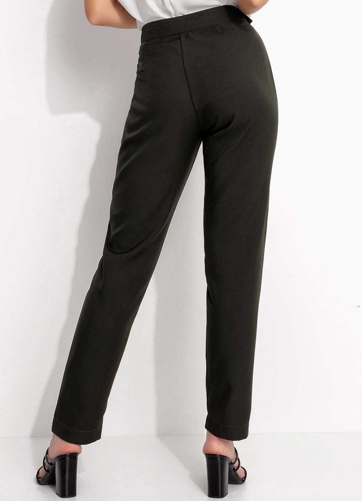 Vista 2 Calça Alfaiataria Verde Quintess preto verde