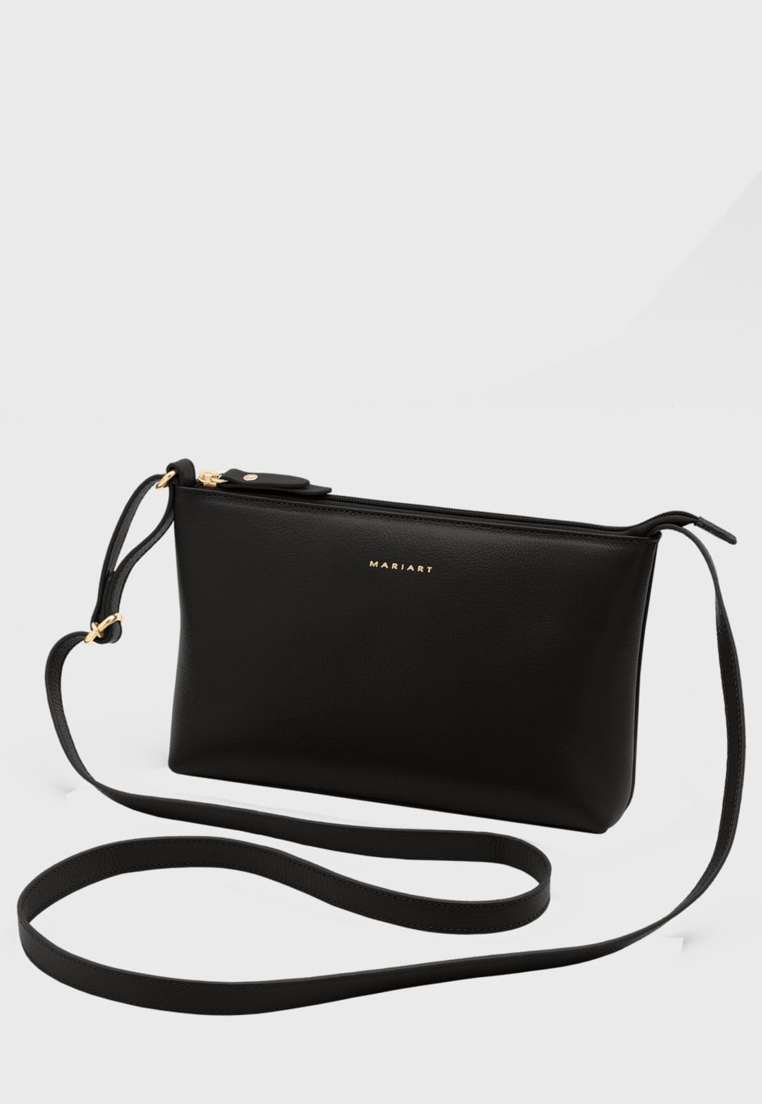 Bolsa Transversal Couro Mariart Salsa Preta