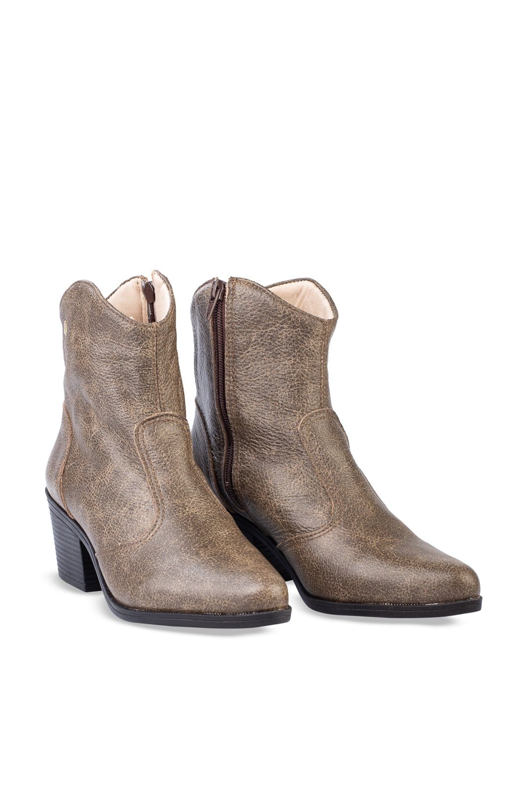 Vista 2 Bota Andrea Vinci de couro 2 em 1 montaria 003 - Amêndoa Andrea Vinci preto