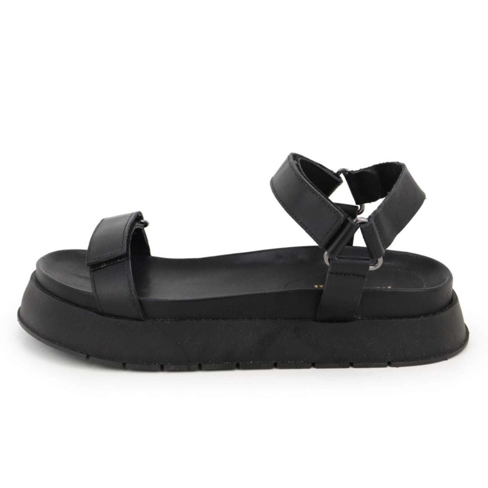 Sandália Papete Flatform Feminina Conforto em Couro Lacre Maria Paula