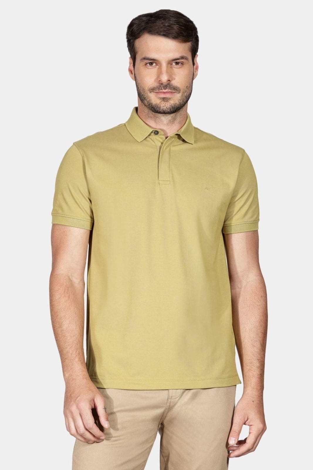 Polo Aramis Manga Curta Piquet Color Fix Verde Alga