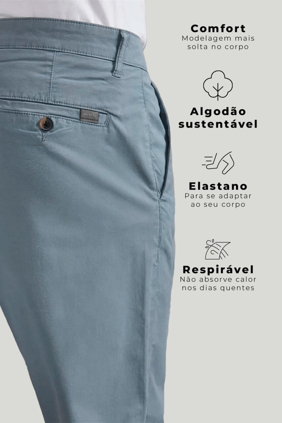 Vista 2 HIGHSTIL Calça Chino Comfort Acinzentado HIGHSTIL azul