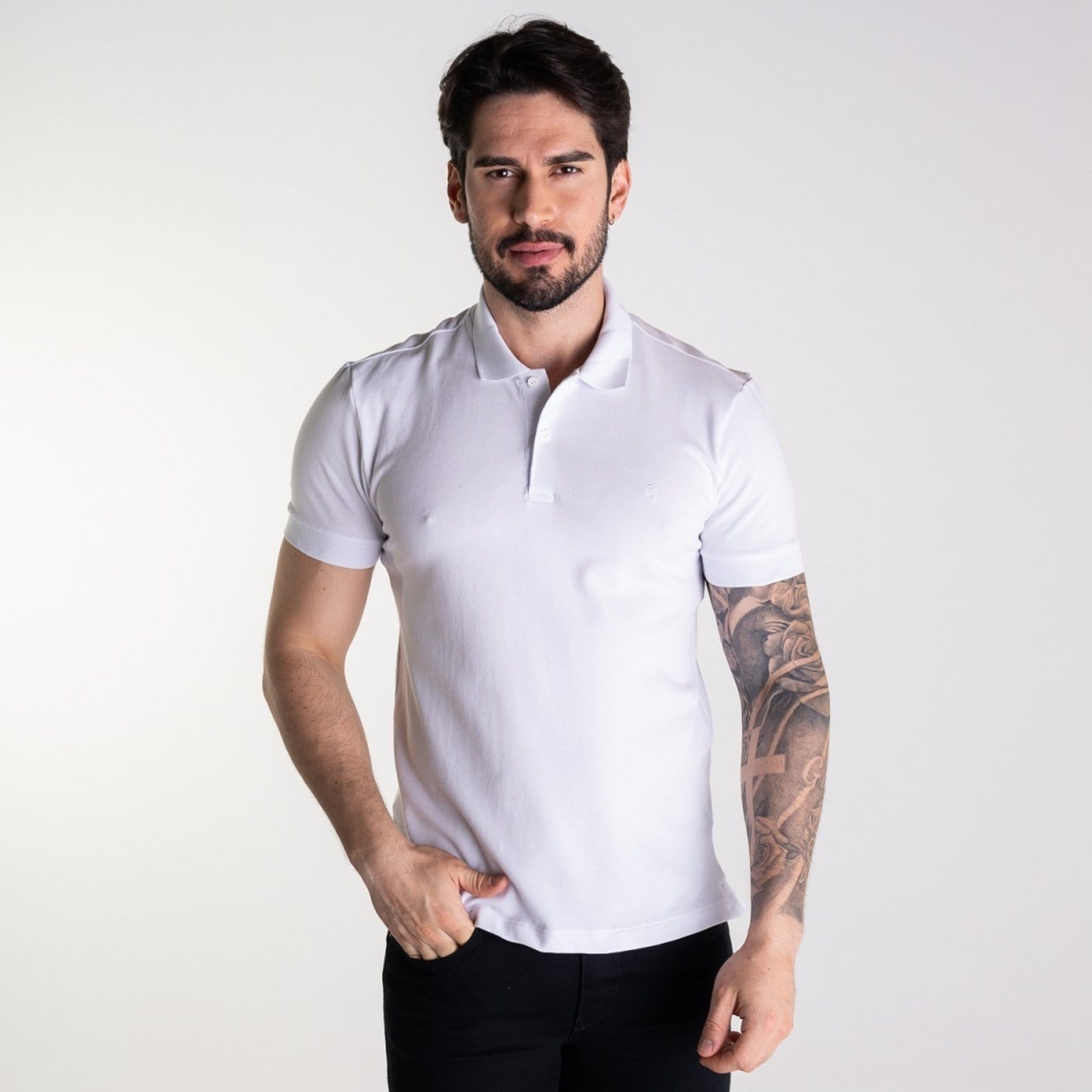 Camisa Polo Forum Algodão Pima Branca