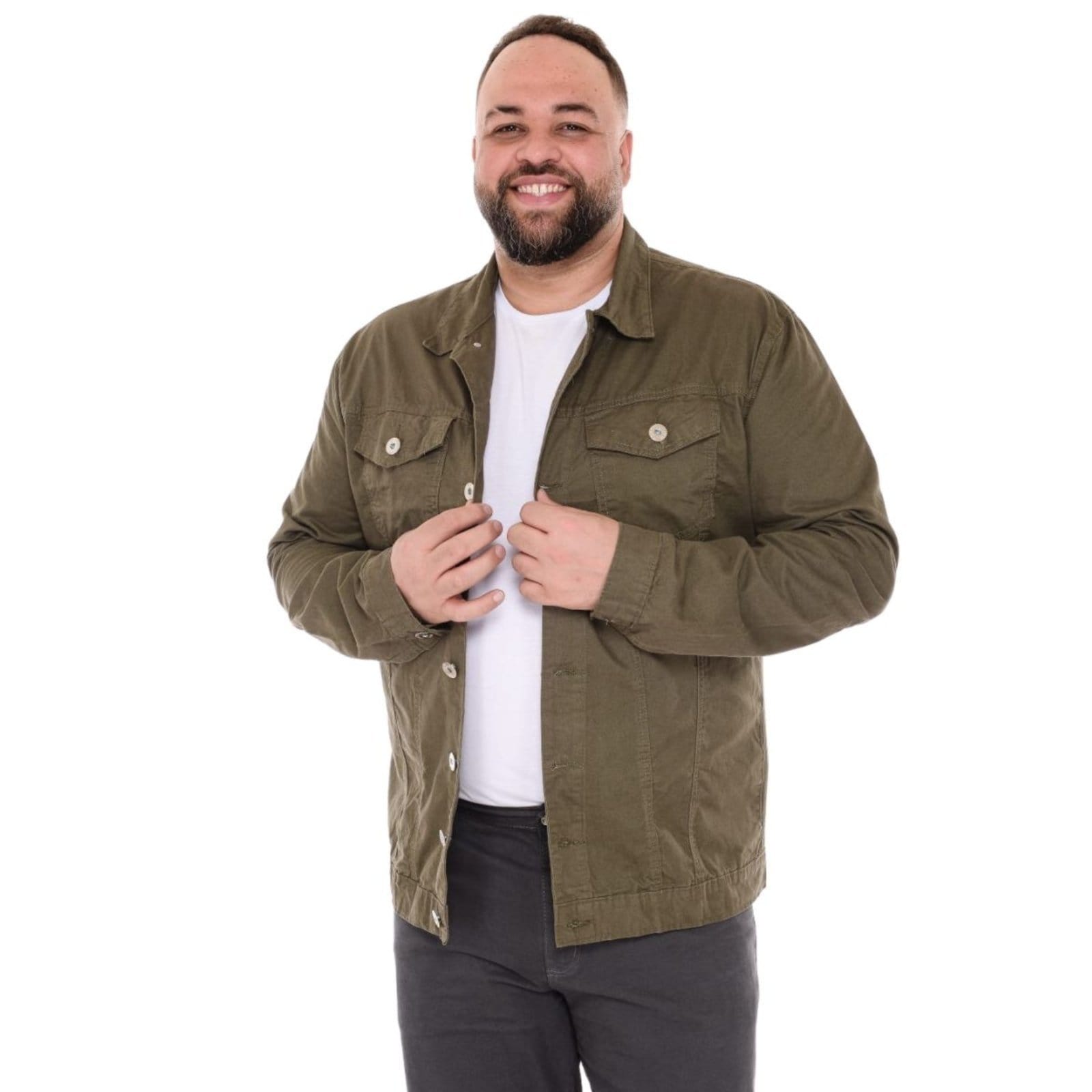 Jaqueta Moda Masculina Plus Size Sarja