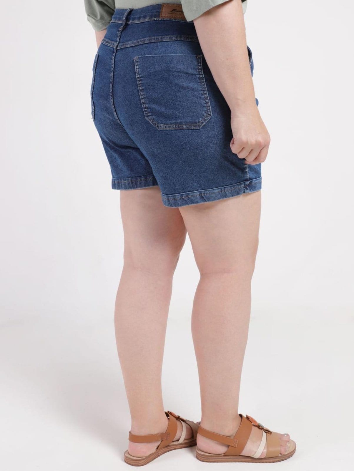 Vista 2 Short Jeans Sawary Plus Size Feminino Sawary azul