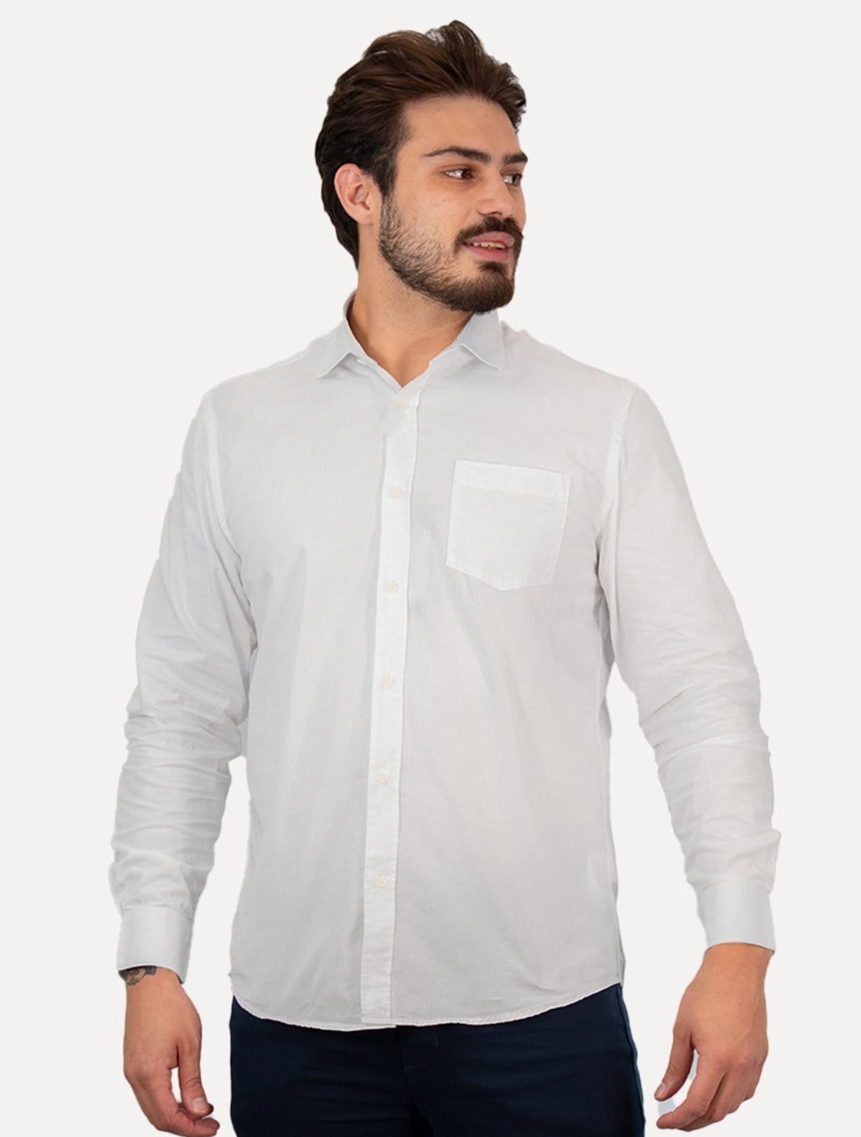 Camisa Aramis Masculina Regular Algodão Lotte Pocket Branca