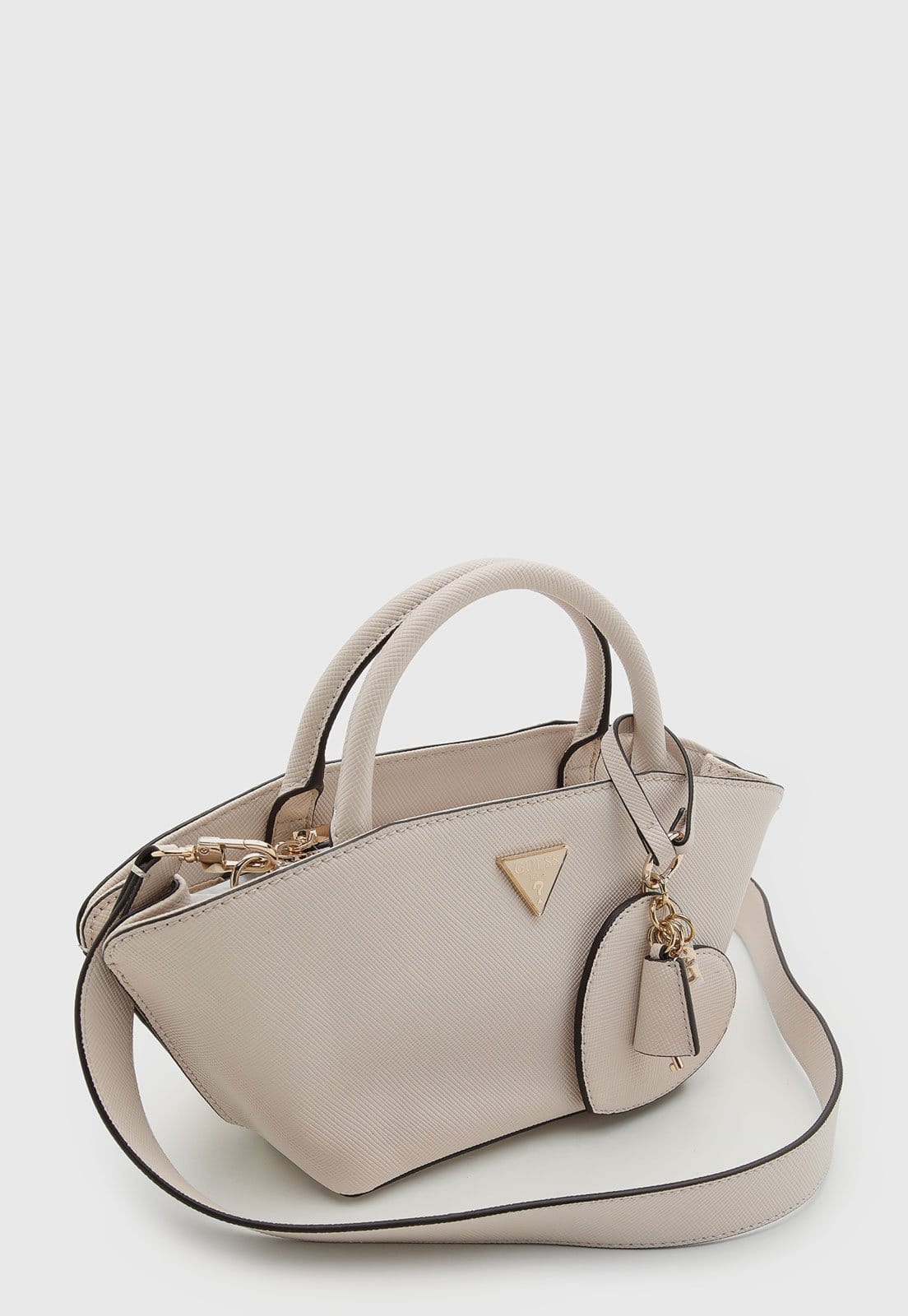 Vista 2 Bolsa Feminina Guess Grande Texturizada Off-White Guess off-white white