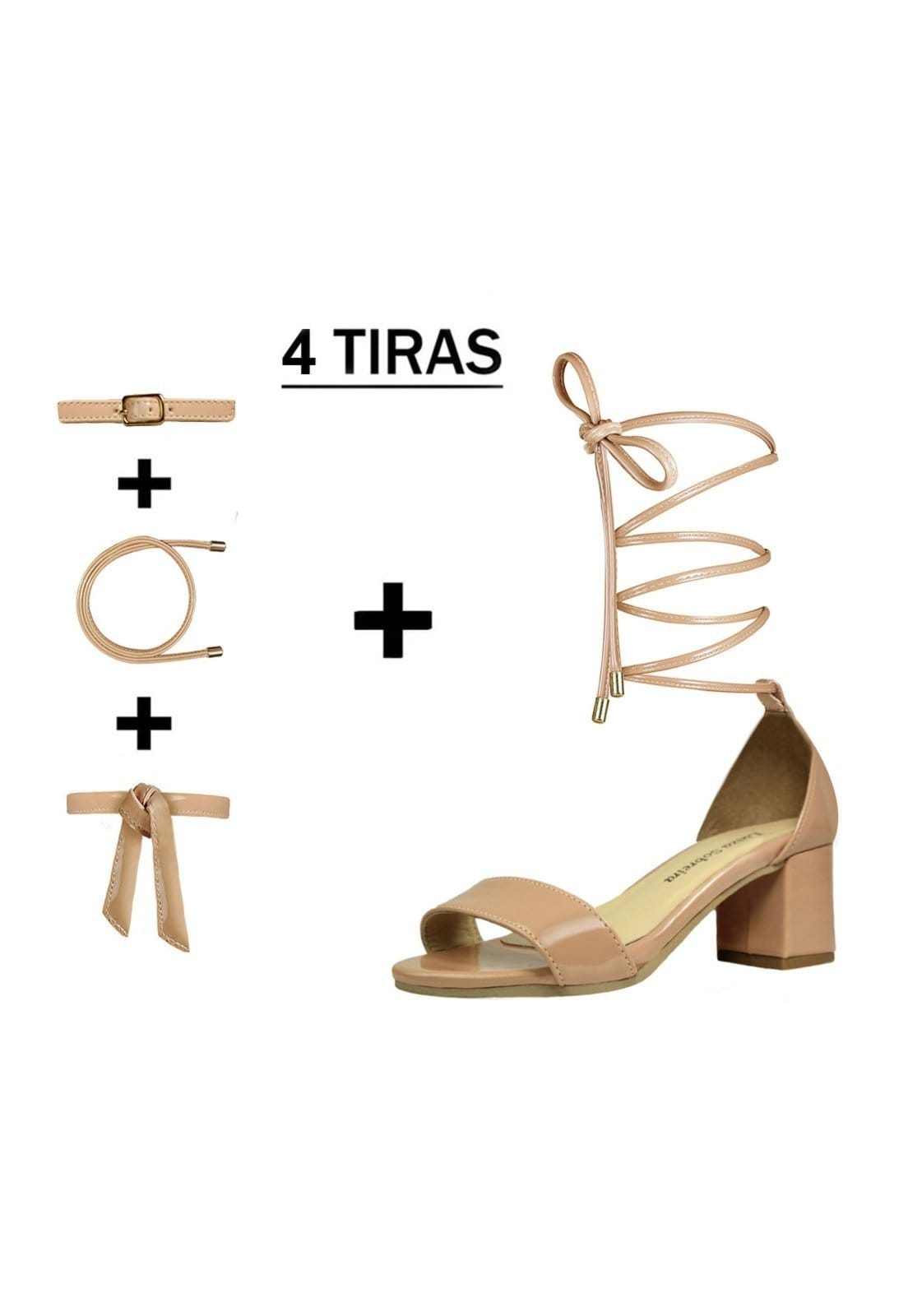 Sandália Troca Tira Salto Baixo Grosso Luiza Sobreira Verniz Mod. 2204-2