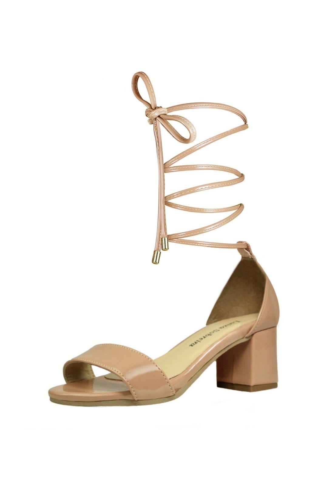 Vista 2 Sandália Troca Tira Salto Baixo Grosso Luiza Sobreira Verniz Mod. 2204-2 Luiza Sobreira nude