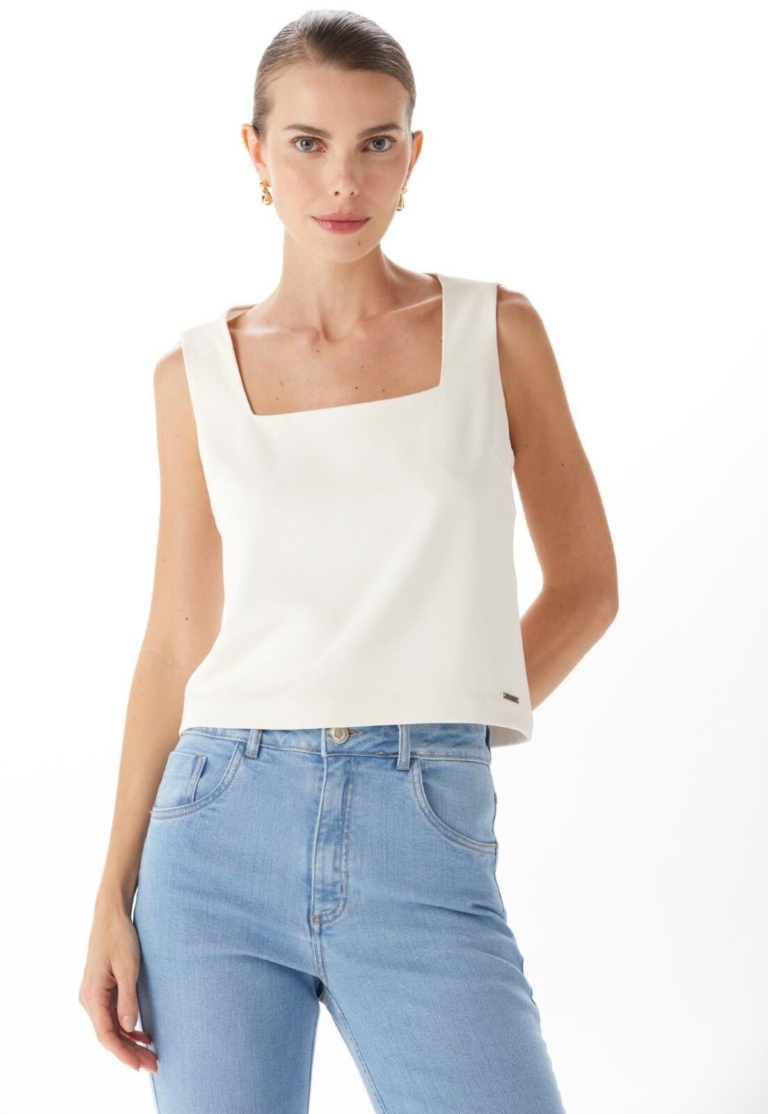 Vista 2 Blusa Sem Mangas Traymon Off White Traymon off-white white