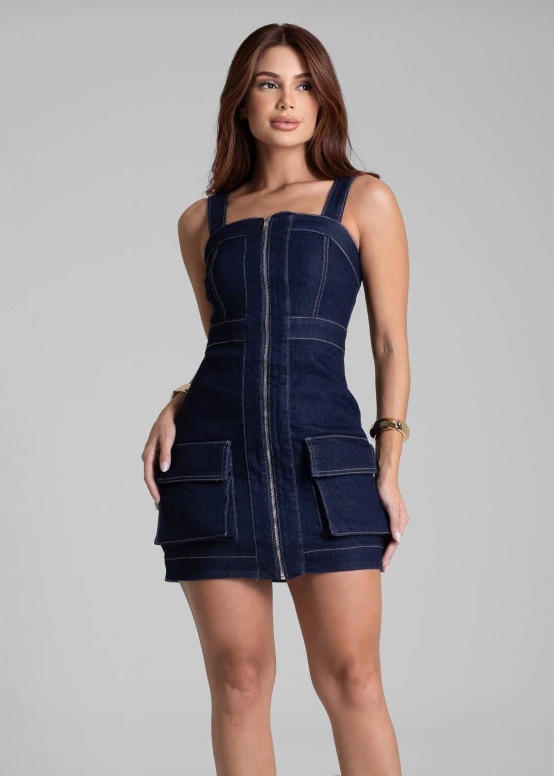 Vista 2 Vestido Jeans Sawary - 281110 Sawary azul
