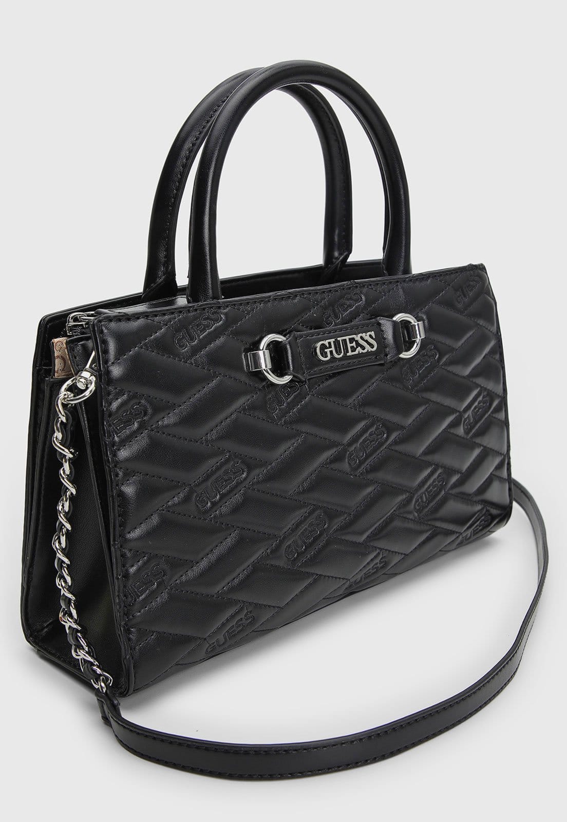 Vista 2 Bolsa Feminina Guess Matelassê Preta Guess preto