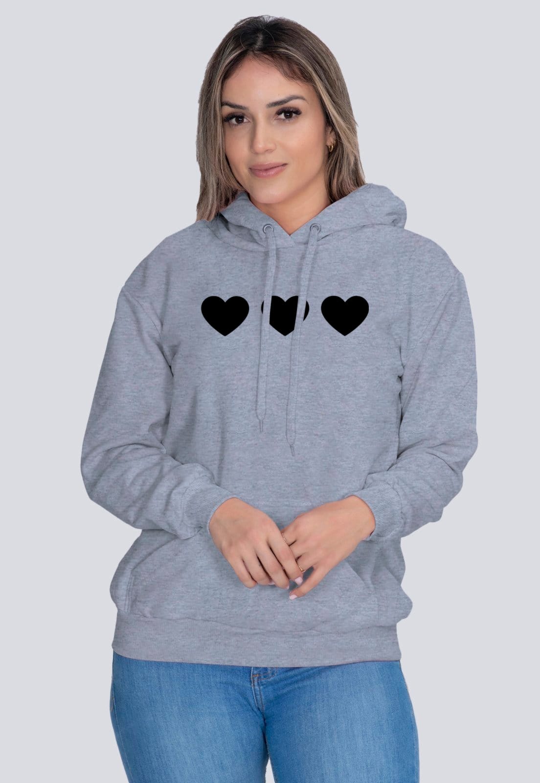 Moletom Feminino Blusa de Frio Estampado Heart Coração