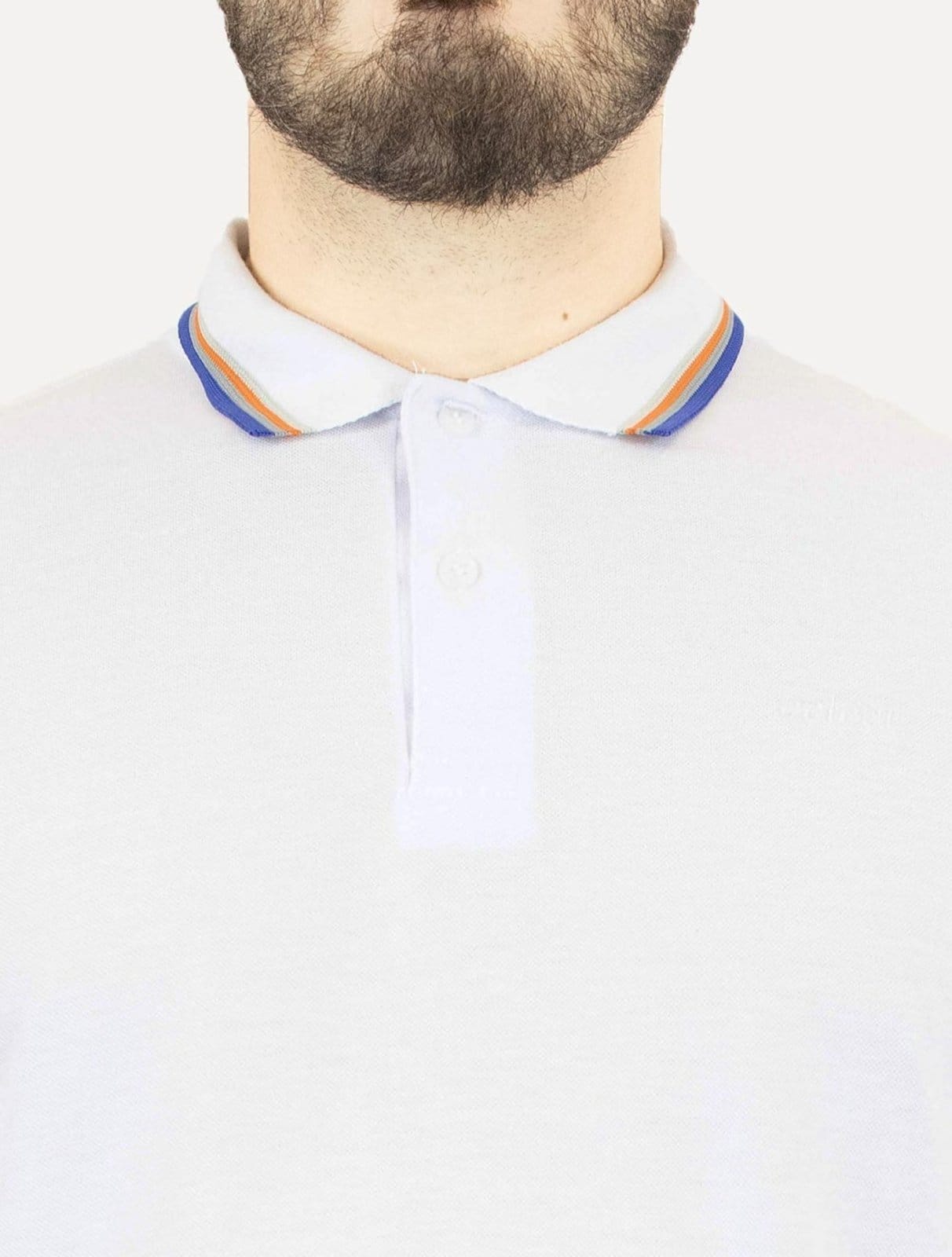 Vista 2 Polo Colcci Masculina Piquet Detalhe Listras Branca Colcci branco