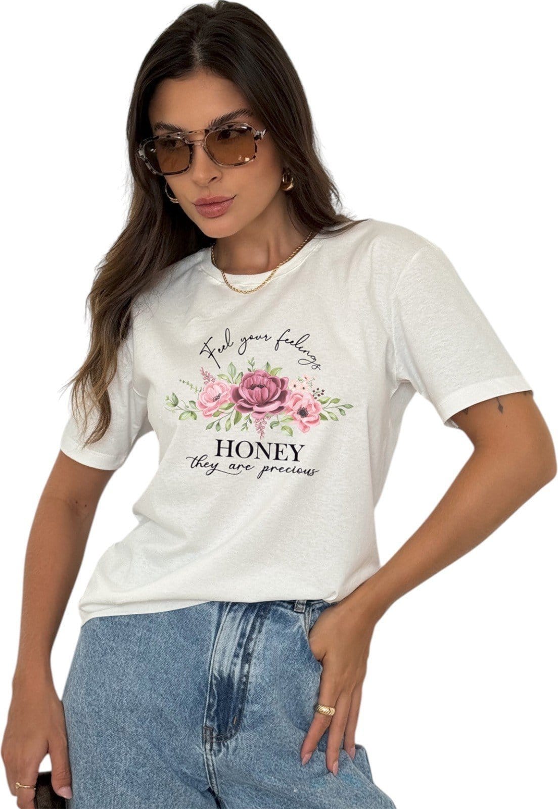 Camiseta Cianitas Off Estampa Honey