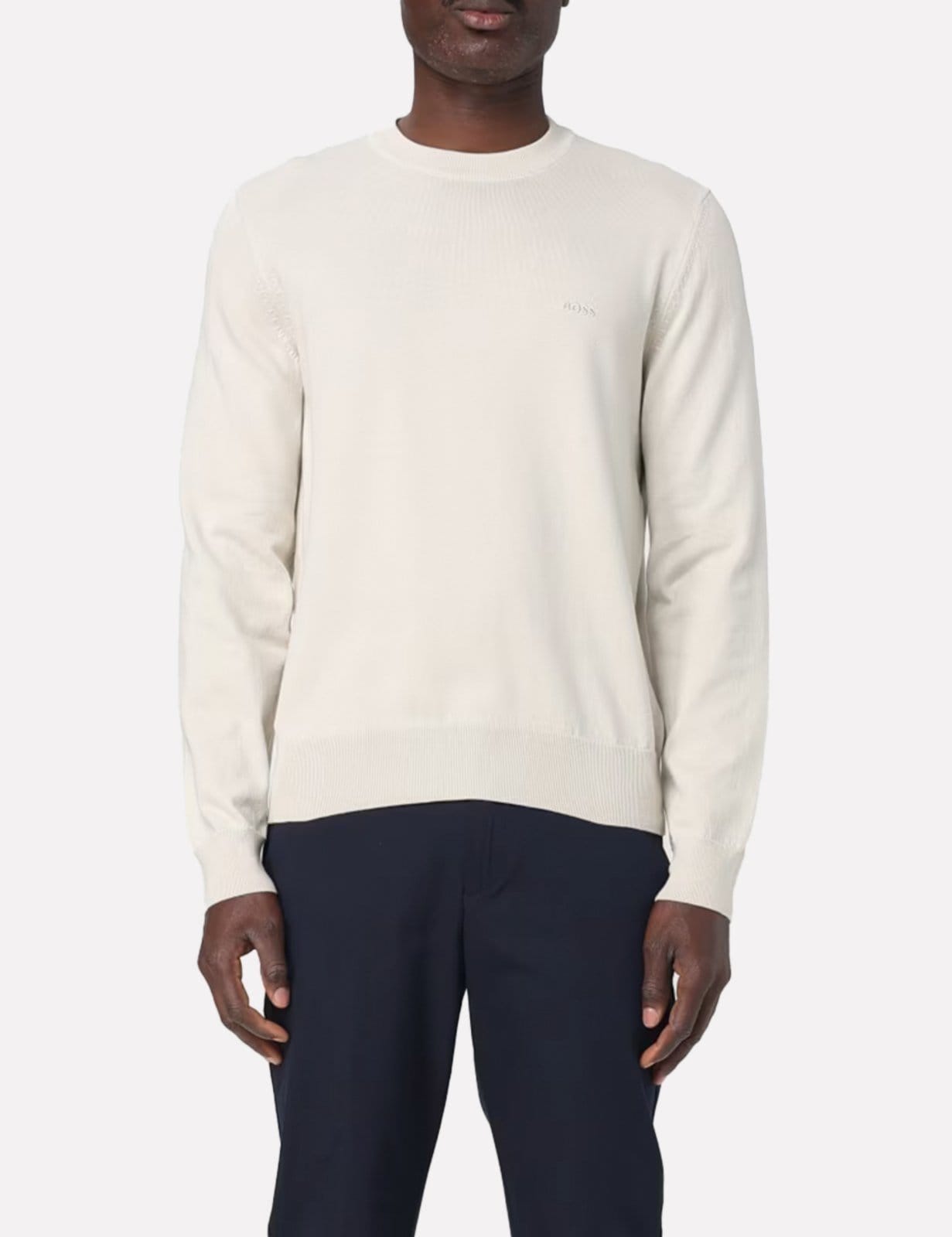 Suéter Hugo Boss Masculino Regular Fit Pacas-L Creme