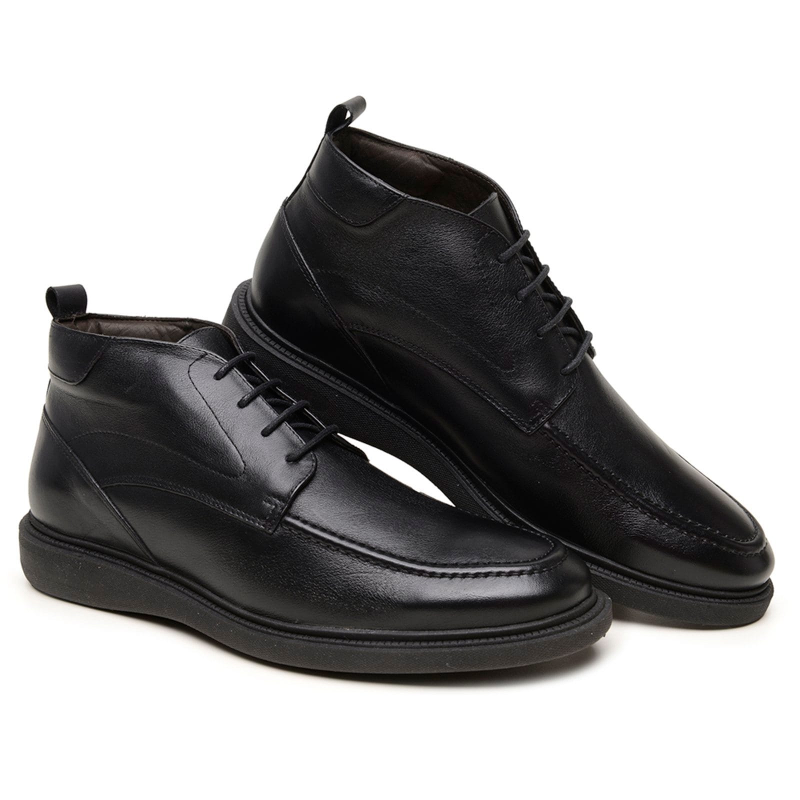 Sapato Masculino Veritimo Botinha Em Couro Casual Social Cano Baixo Amarrar Conforto