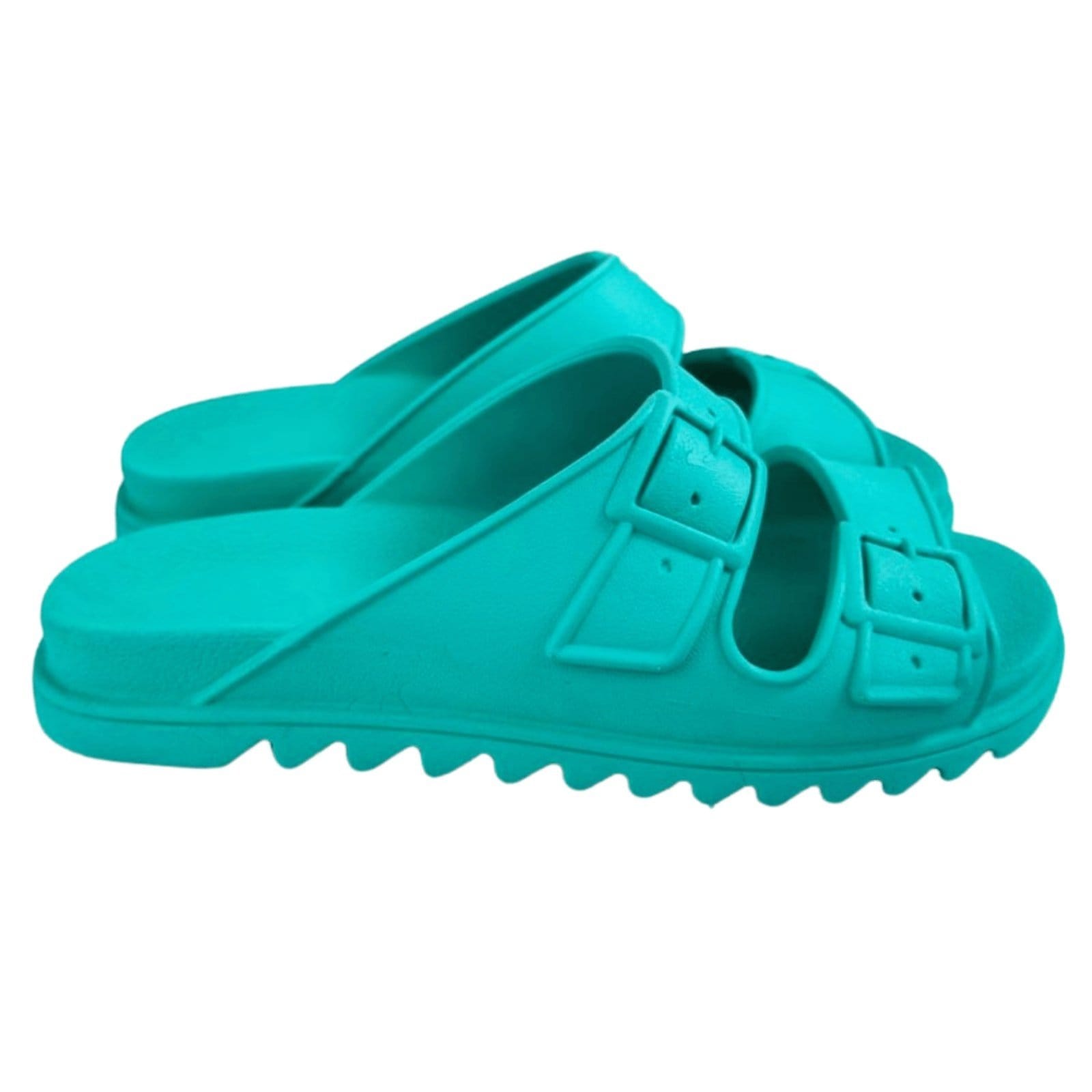 Vista 2 Chinelo Feminino Flat Anna Andrade Casual Anatômico Versátil Conforto Papete Verão Turquesa Anna Andrade azul