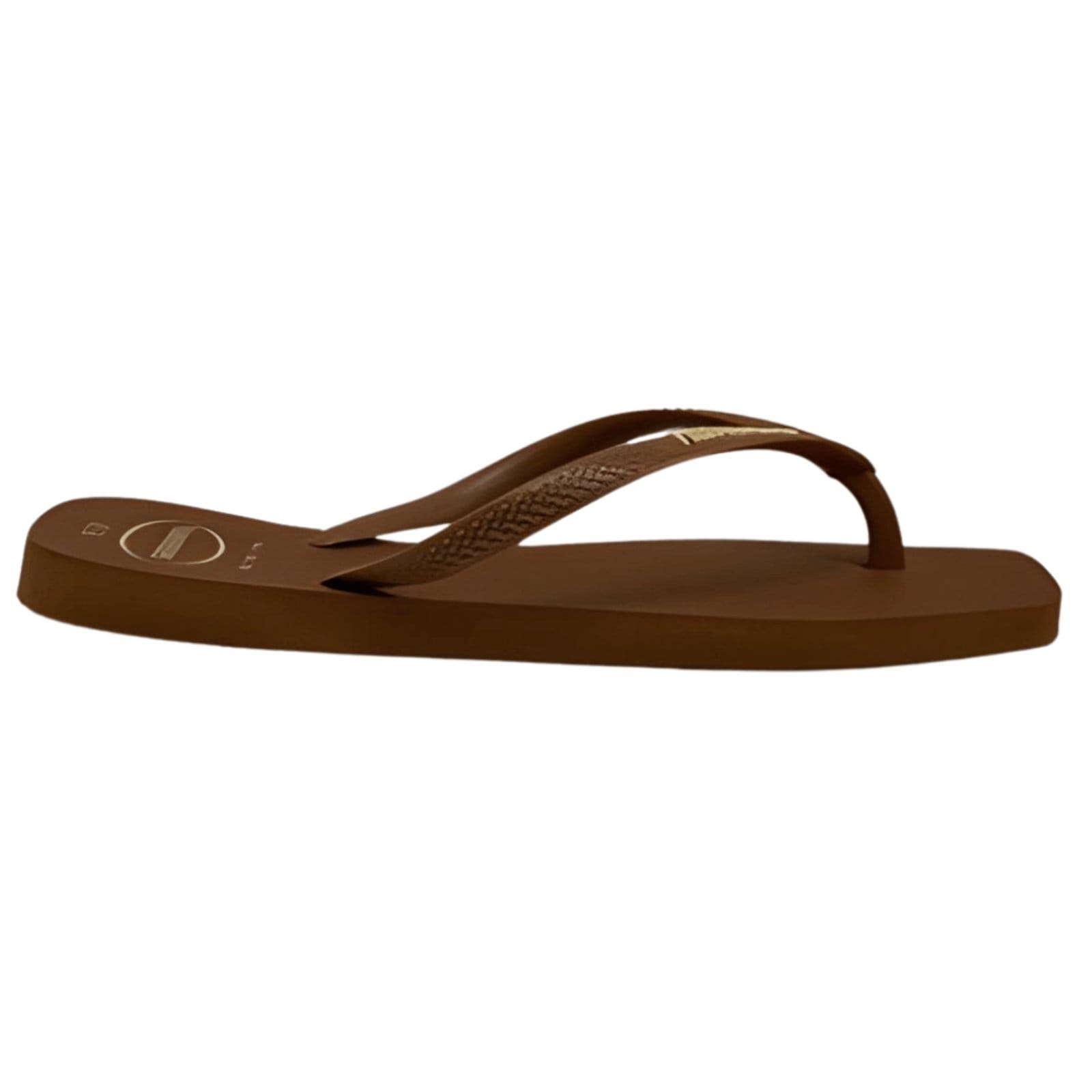 Vista 2 Chinelo Havaianas Feminino Slim Square Logo Havaianas laranja