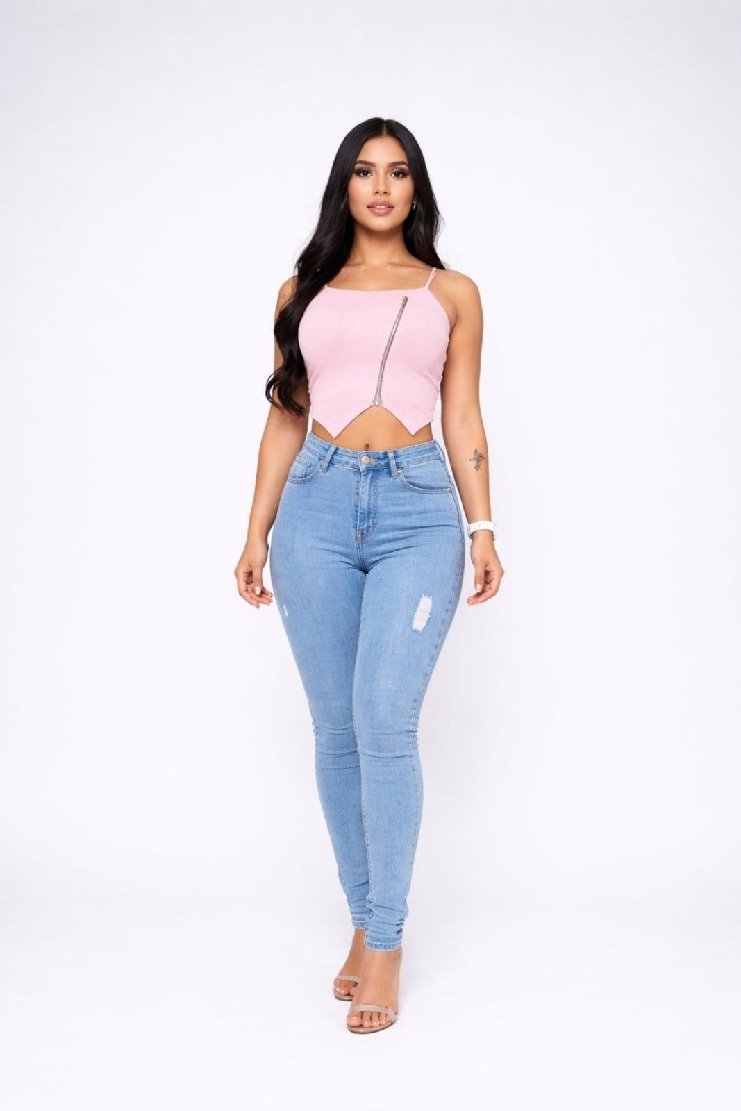 Calça Jeans D Bell Outlet Fashion Skinny Azul Claro