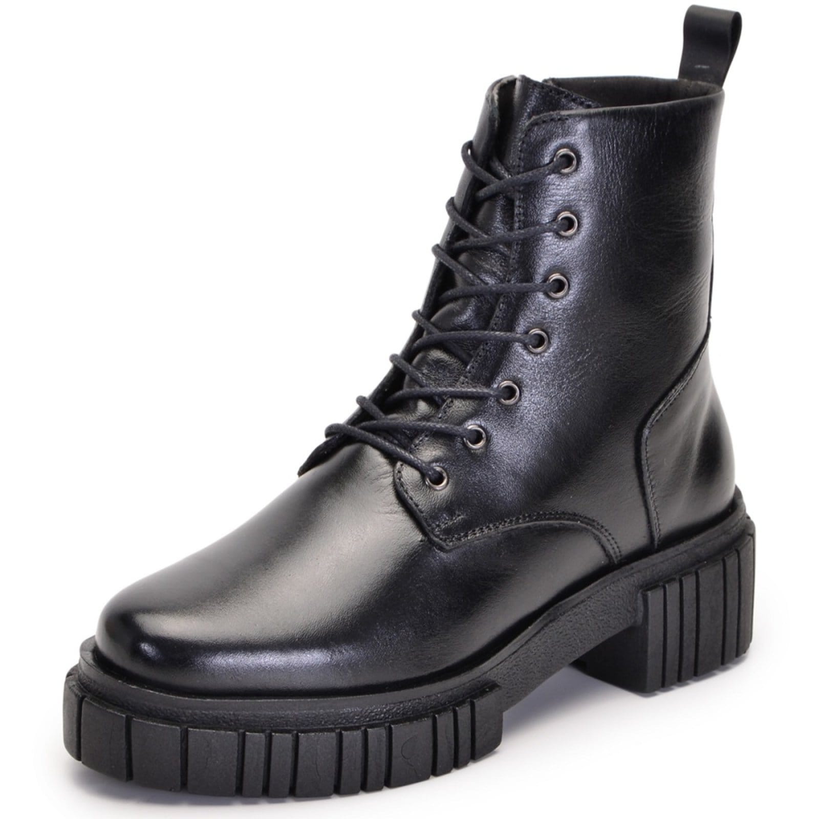 Vista principal Bota Coturno Feminino Ferrile em Couro Tratorado 7005 Preta Ferrile preto