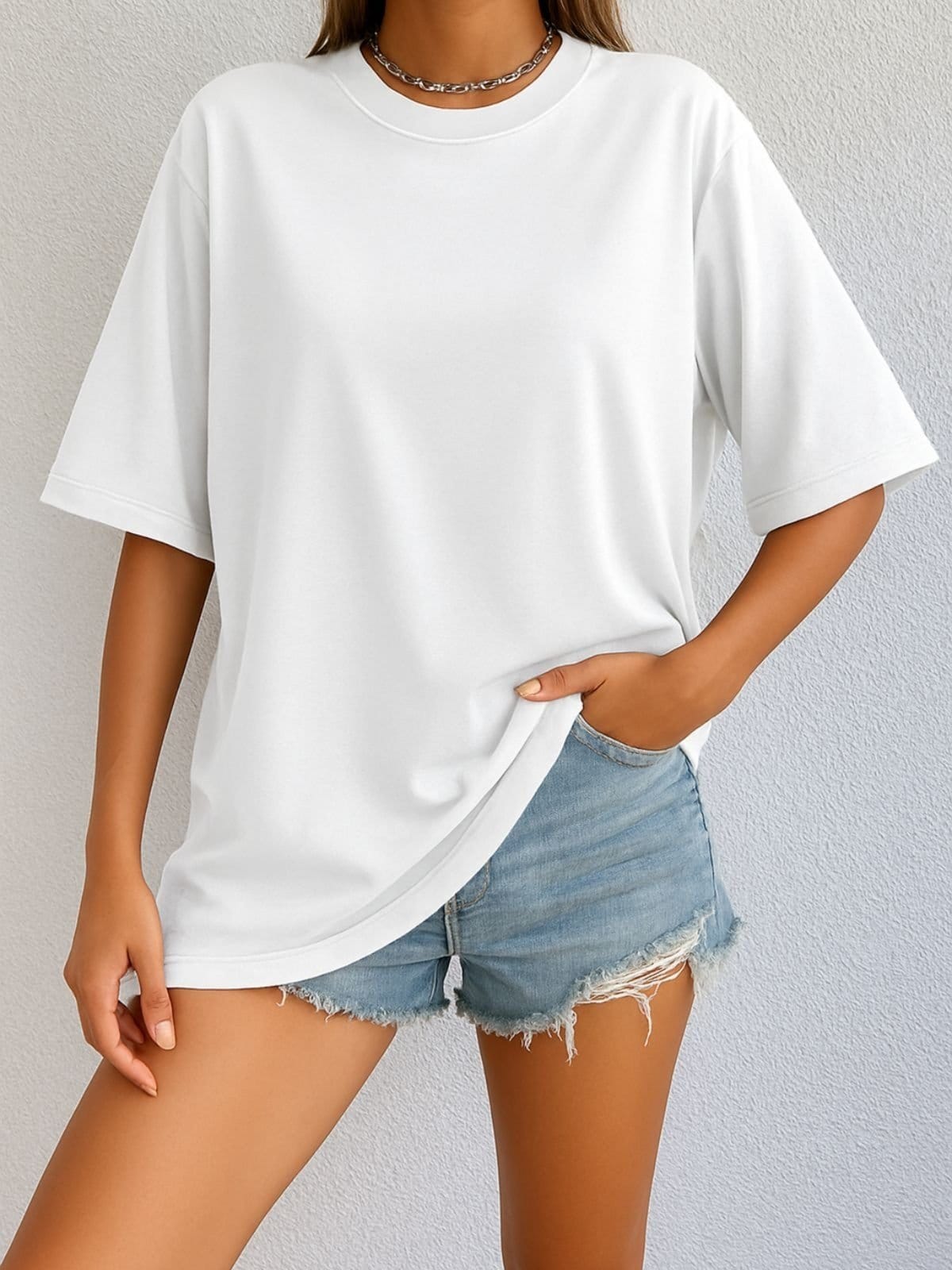 Camiseta Oversized Feminina Safira Moda Algodão