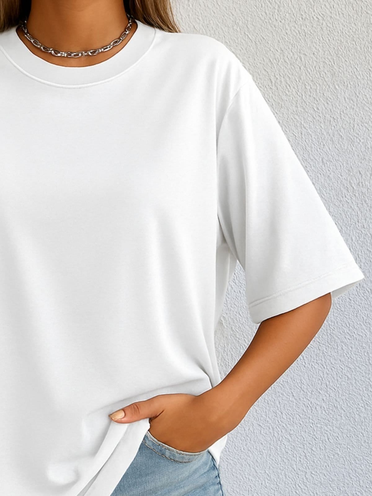 Camiseta Oversized Feminina Safira Moda Algodão - 2