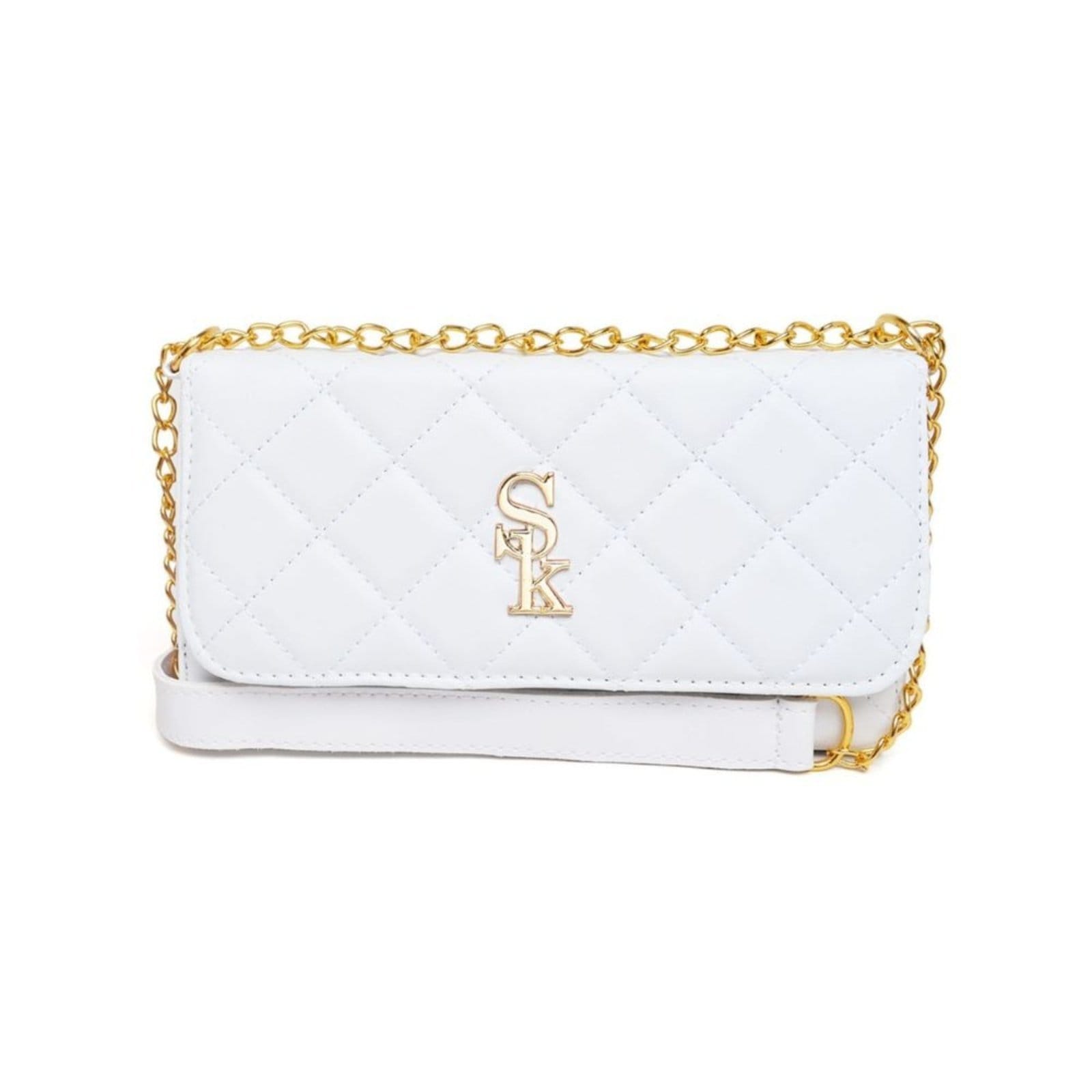 Bolsa Feminina Transversal Anna Andrade Clutch Festa Corrente Bolsa Pequena Tendência Branca