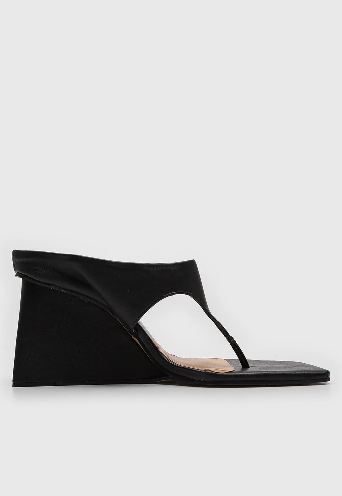 Vista 2 Tamanco Anabela Feminino Santa Lolla Thong Santa Lolla preto