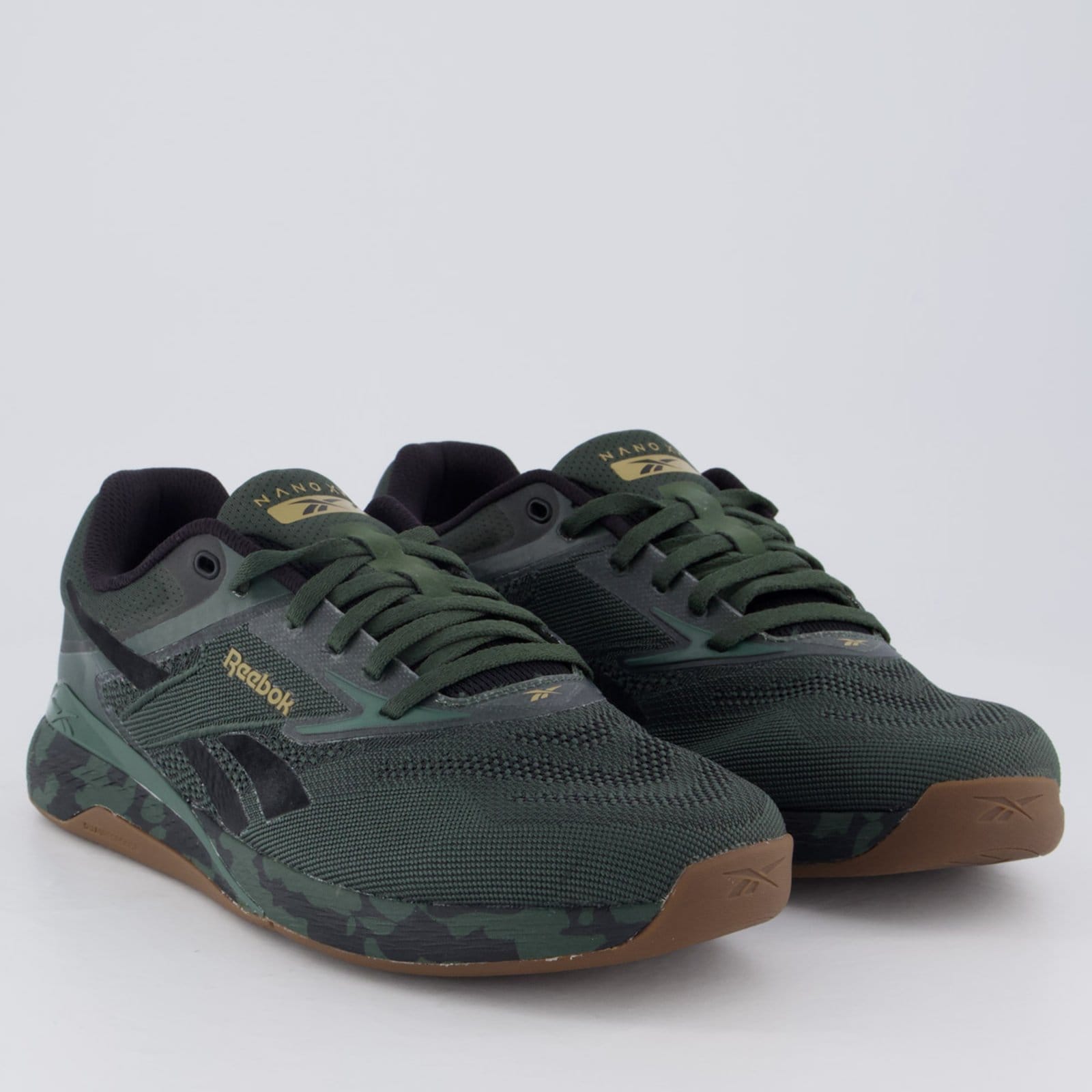 Vista 2 Tênis Reebok Nano X5 Verde e Preto Reebok preto verde