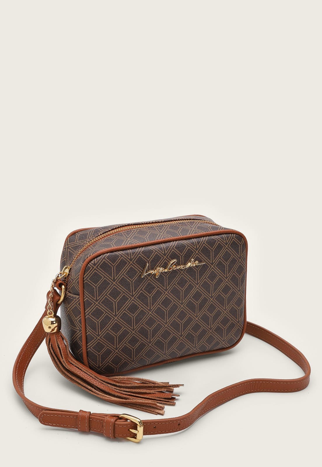 Vista 2 Bolsa Luiza Barcelos Monograma Luiza Barcelos marrom