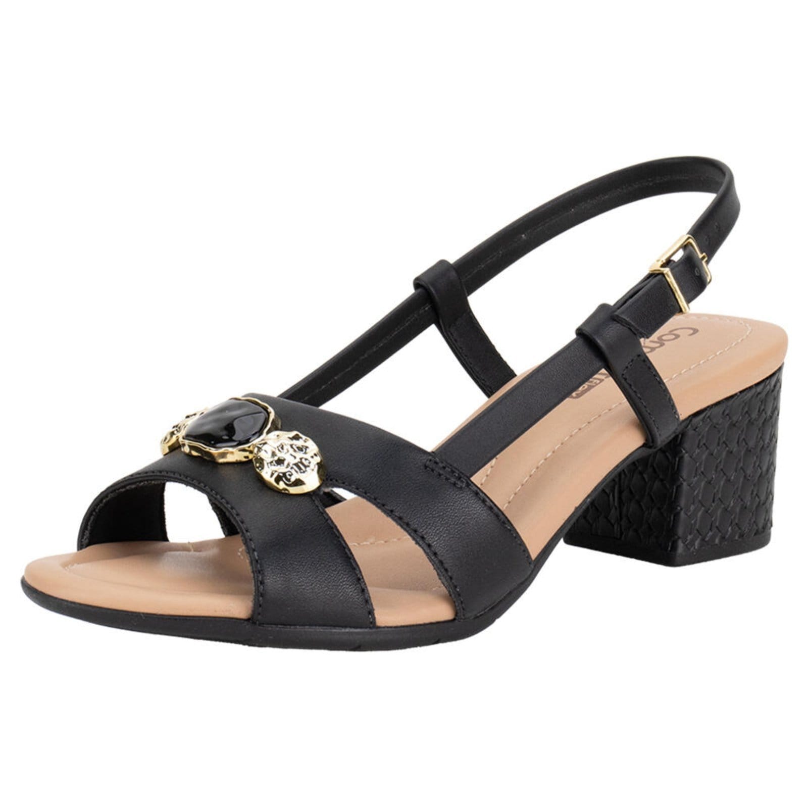 Sandália Feminina Salto Grosso Comfortflex 2557408 1457408