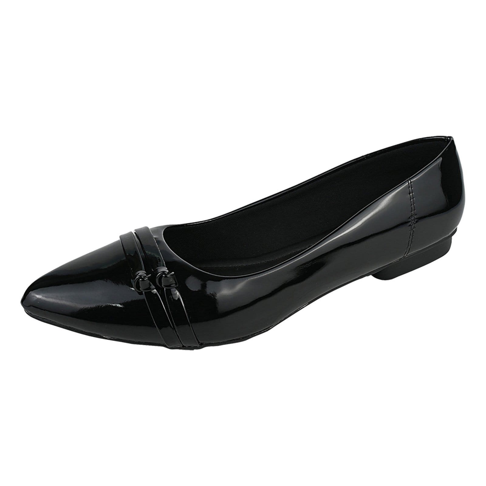 Sapatilha Enfeite Donna Santa Bico Fino Preta