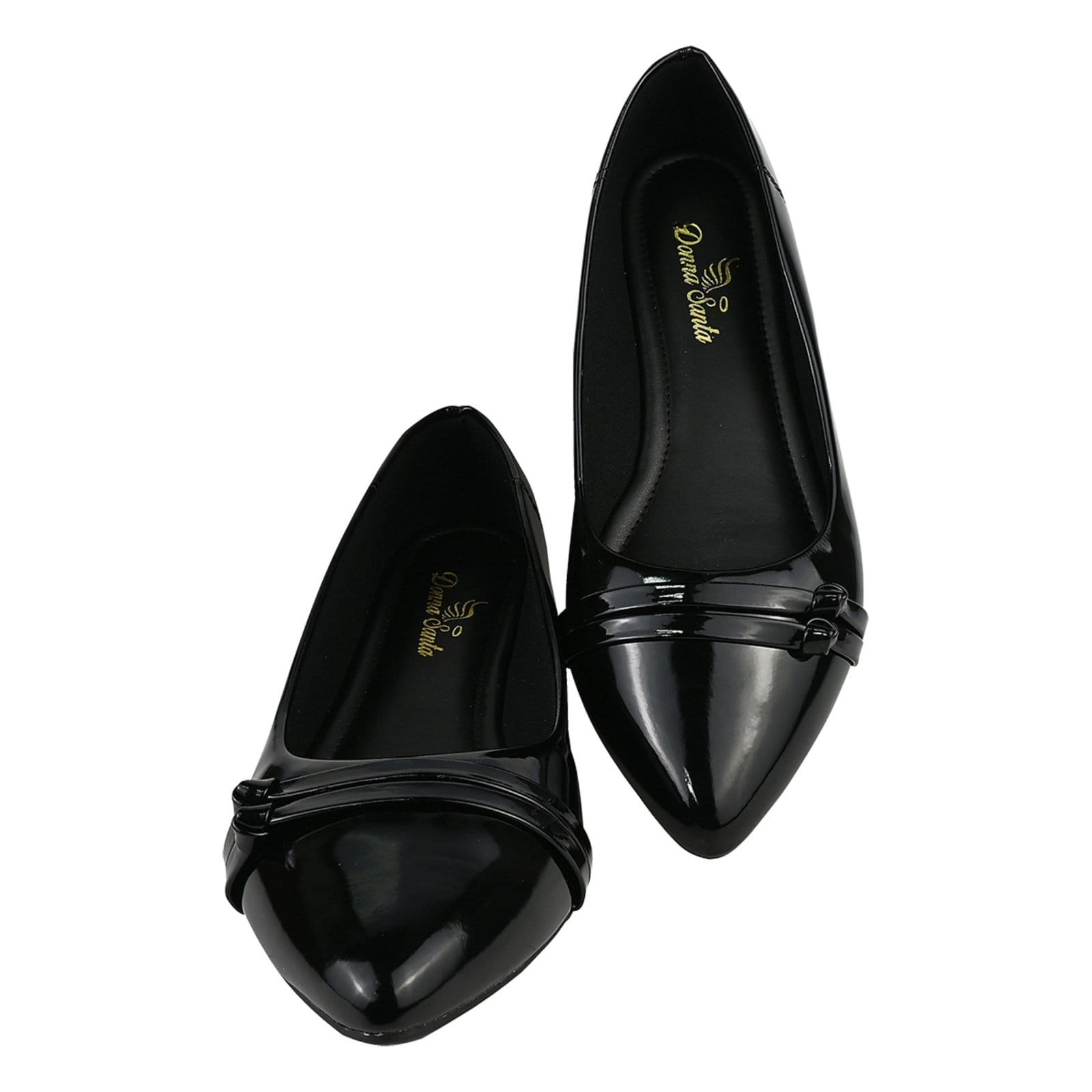 Vista 2 Sapatilha Enfeite Donna Santa Bico Fino Preta Donna Santa preto