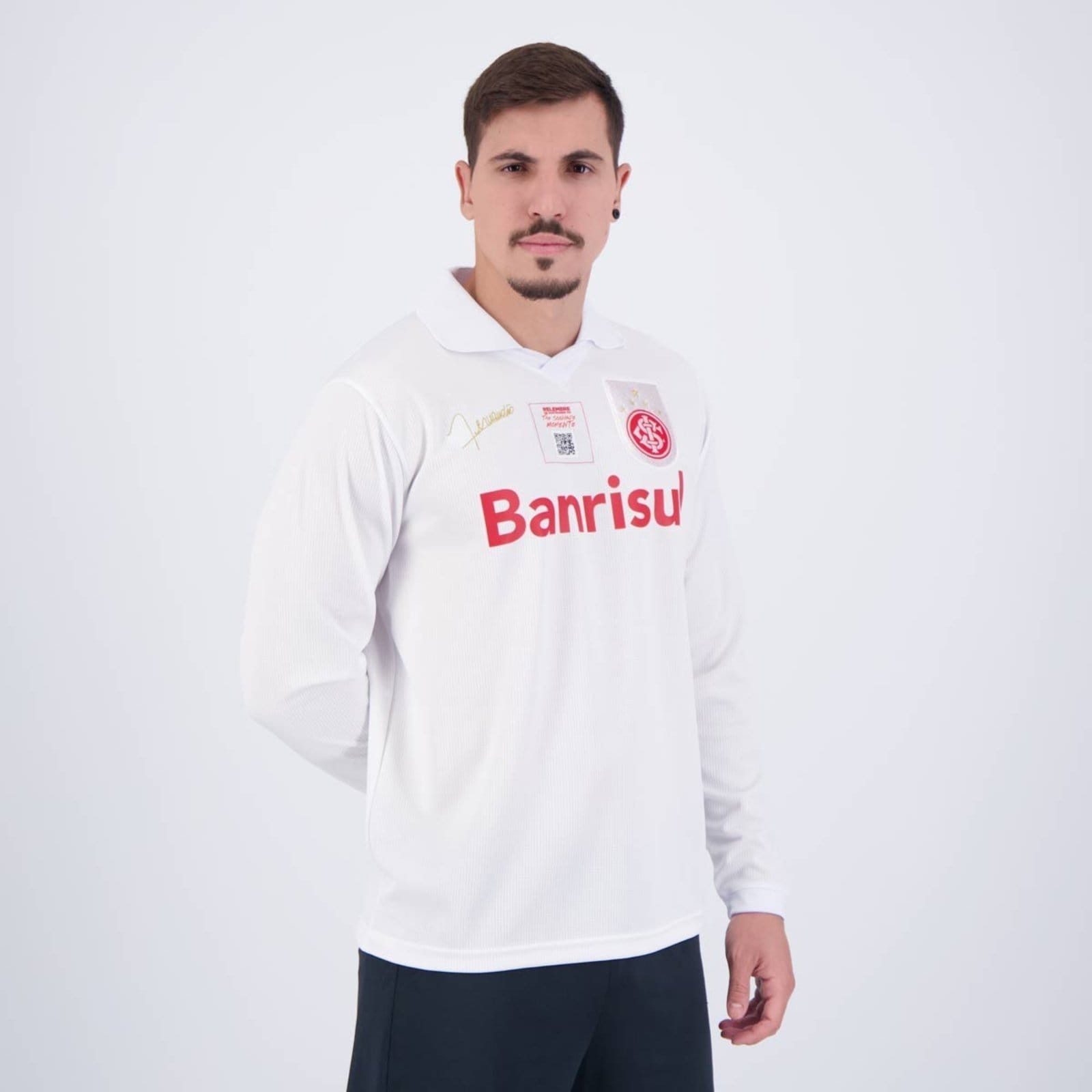 Vista 2 Camisa Internacional Retrô 2006 Fernandão Manga Lo Oldoni branco