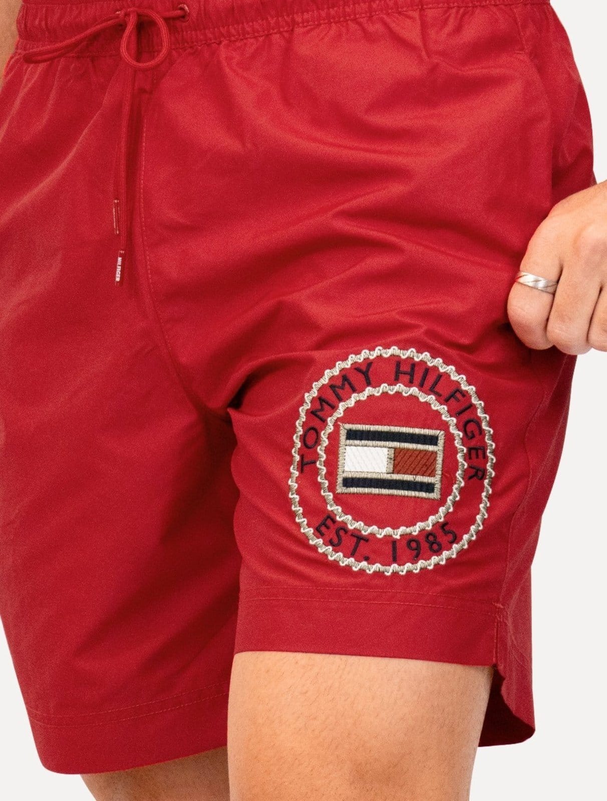 Vista 2 Short Tommy Hilfiger Long Drawstring Embroidered Circle Tommy Hilfiger vermelho