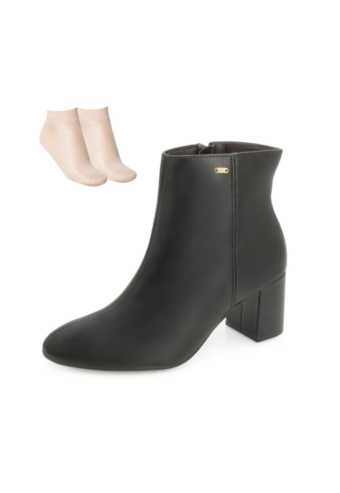 Vista principal Bota Cano Curto Via Marte e Meia VM25-23800 VIA MARTE preto