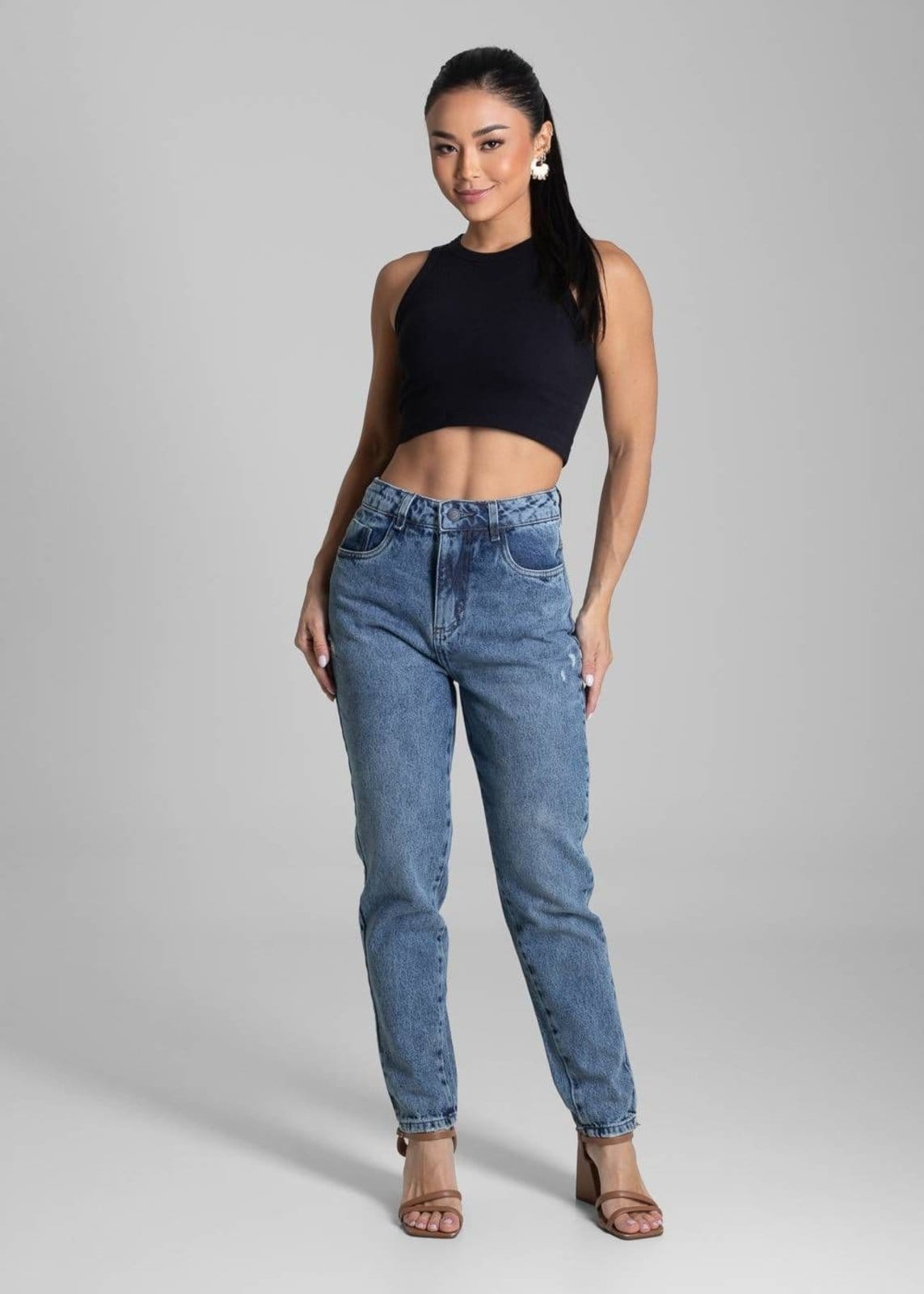 Vista 2 Calça Jeans Sawary Mom - 281659 Sawary azul