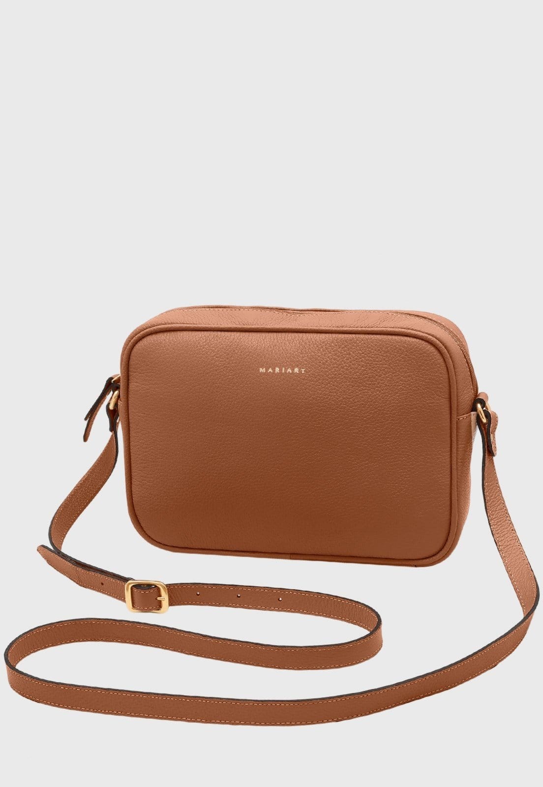 Bolsa Transversal Couro Mariart Maxi Jeri Camel