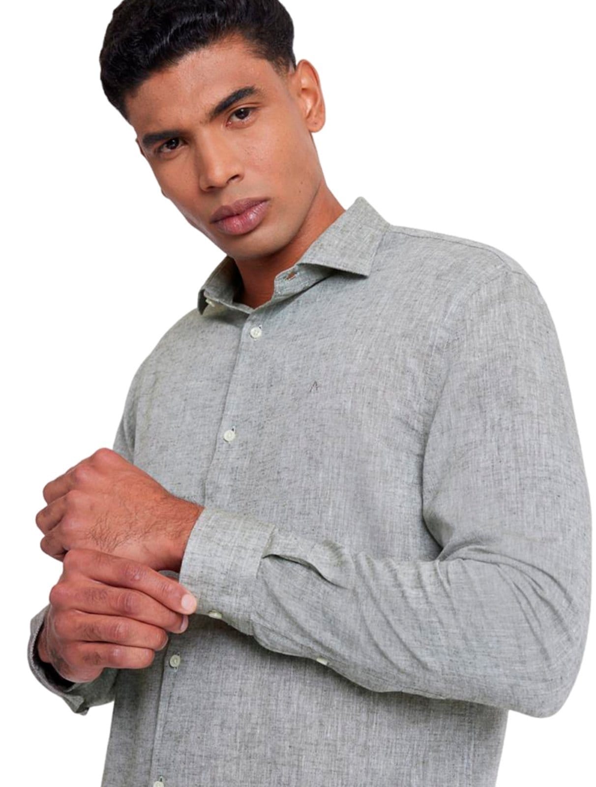 Camisa Aramis Masculina Slim Linho Algodão Mescla - 2