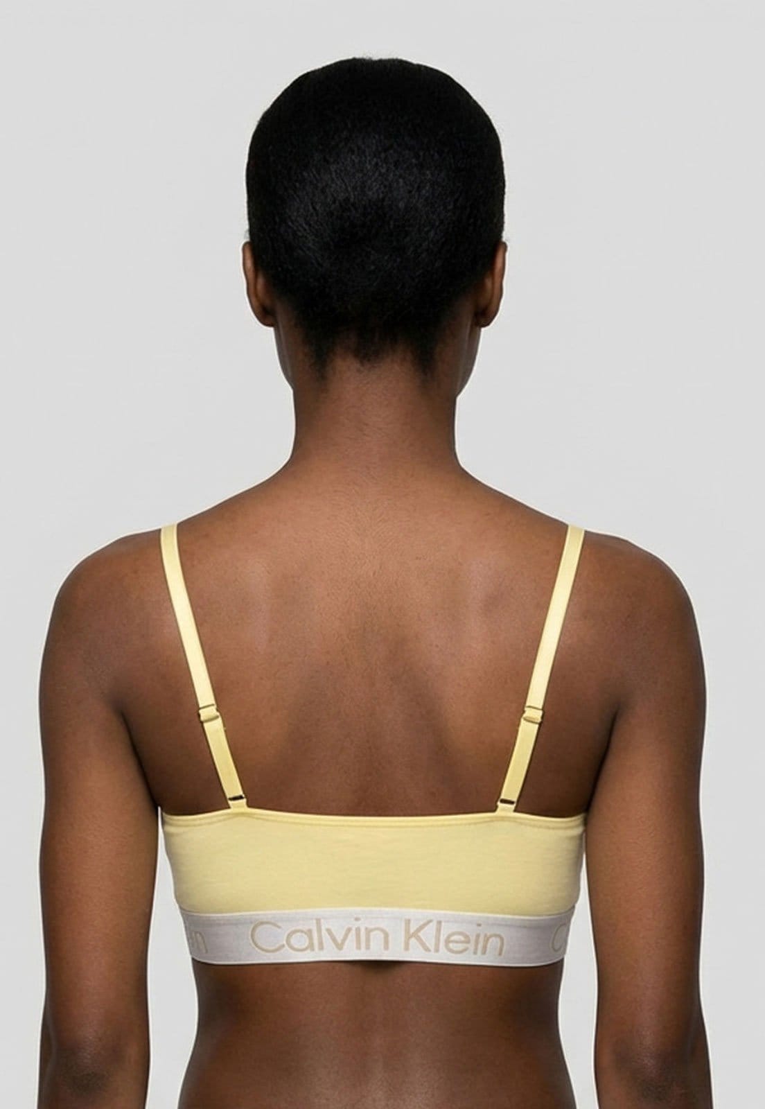 Vista 2 Top Feminino Calvin Klein Faixa Alças Cotton Calvin Klein Underwear amarelo