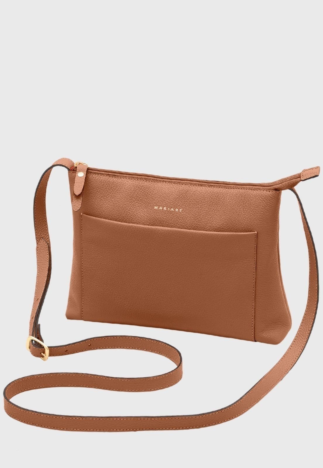 Bolsa Transversal Couro Mariart Orquídea Camel