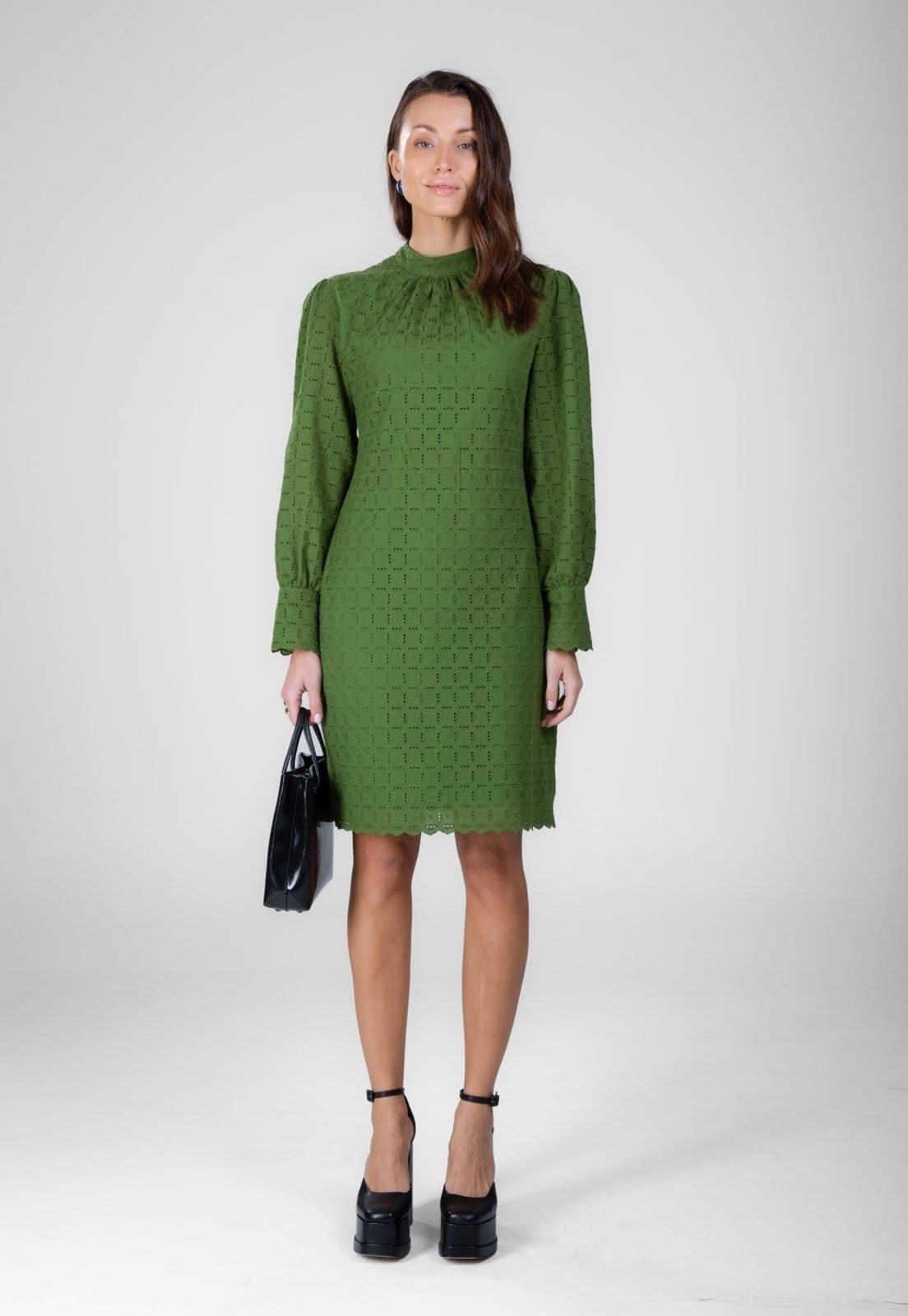 Vista 2 Vestido Traymon Laise Com Cinto Traymon verde