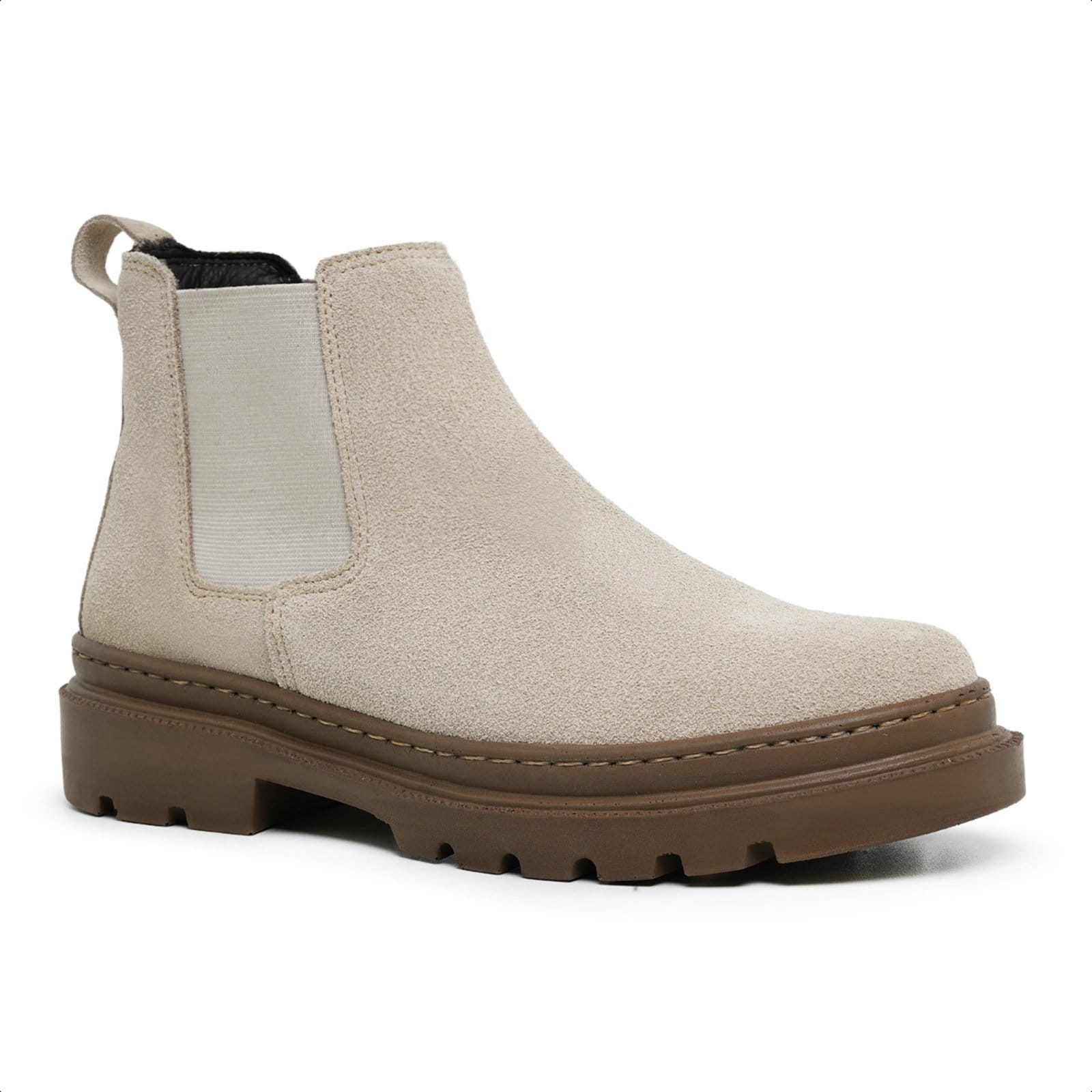 Bota Chelsea Masculina Malbork Couro Areia Solado Borracha 69700A