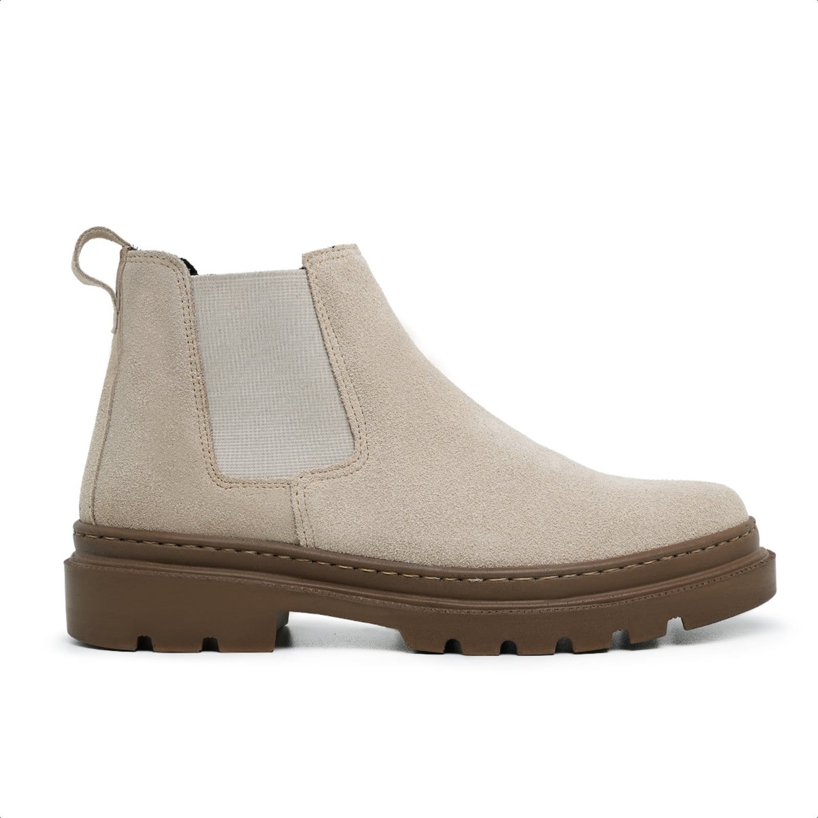 Vista 2 Bota Chelsea Masculina Malbork Couro Areia Solado Borracha 69700A Malbork bege
