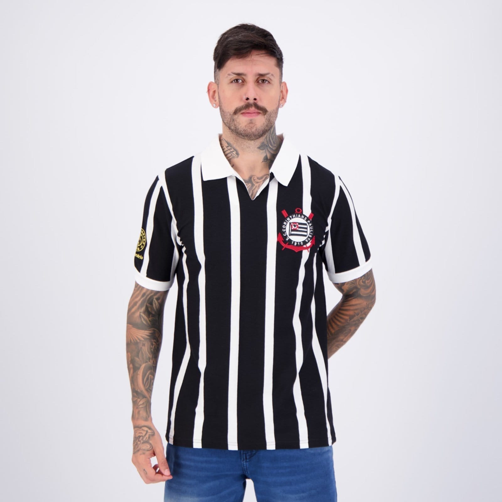 Camisa Corinthians Retrô Contraste Centenário Preta
