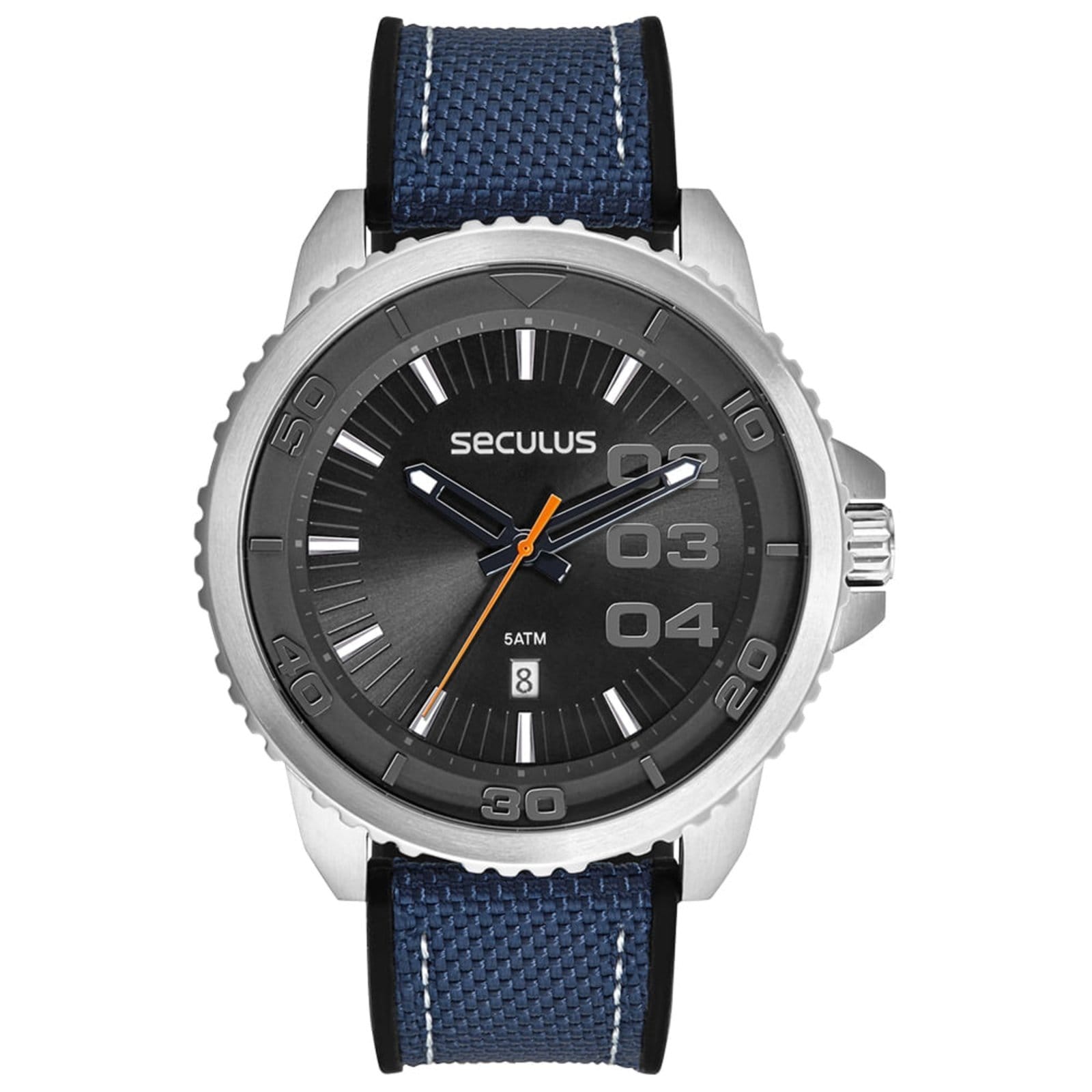 Vista principal Relógio Seculus Masculino Analógico Bisel Texturizado Seculus prata